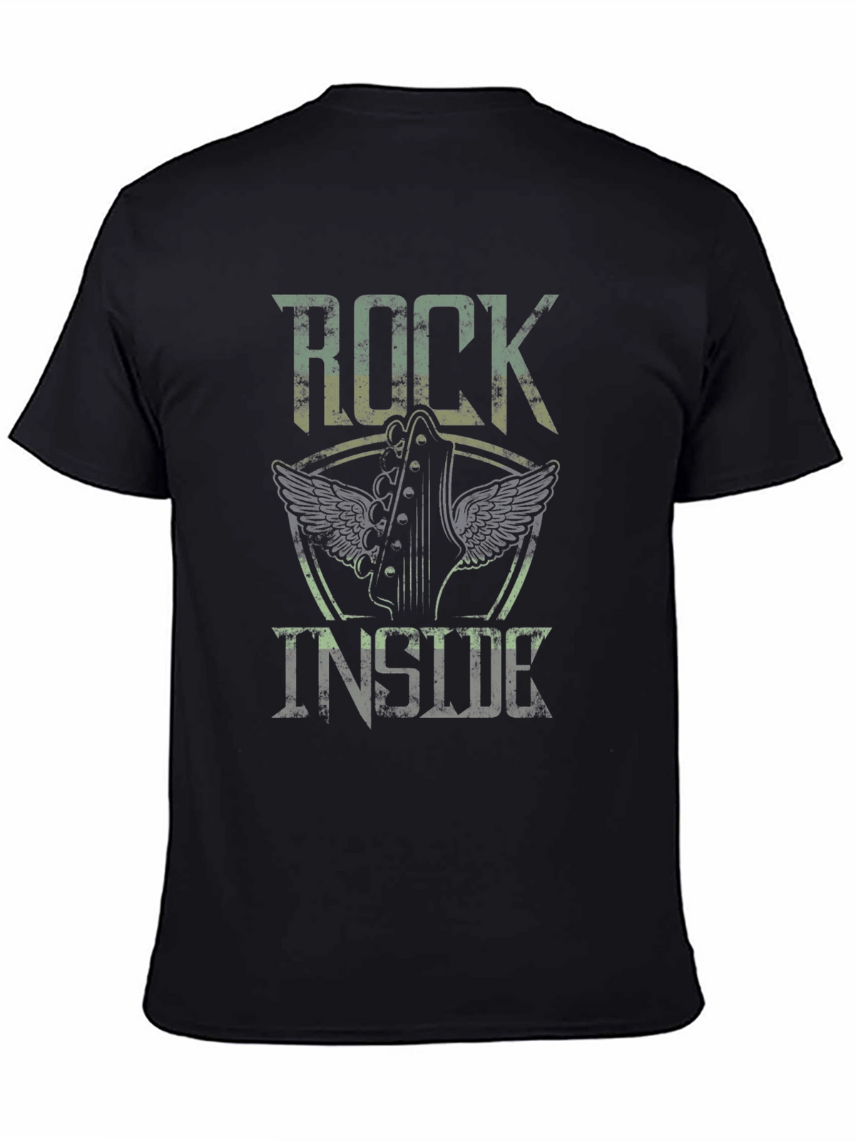 Rock Inside Guitar Wings Black Graphic Tee