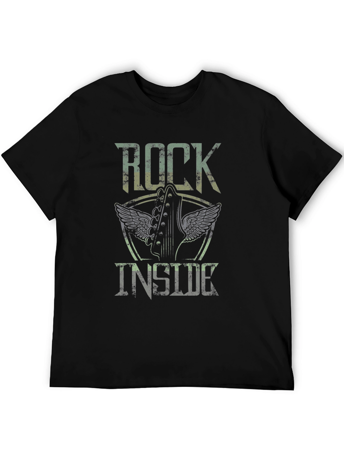 Rock Inside Guitar Wings Black Graphic Tee