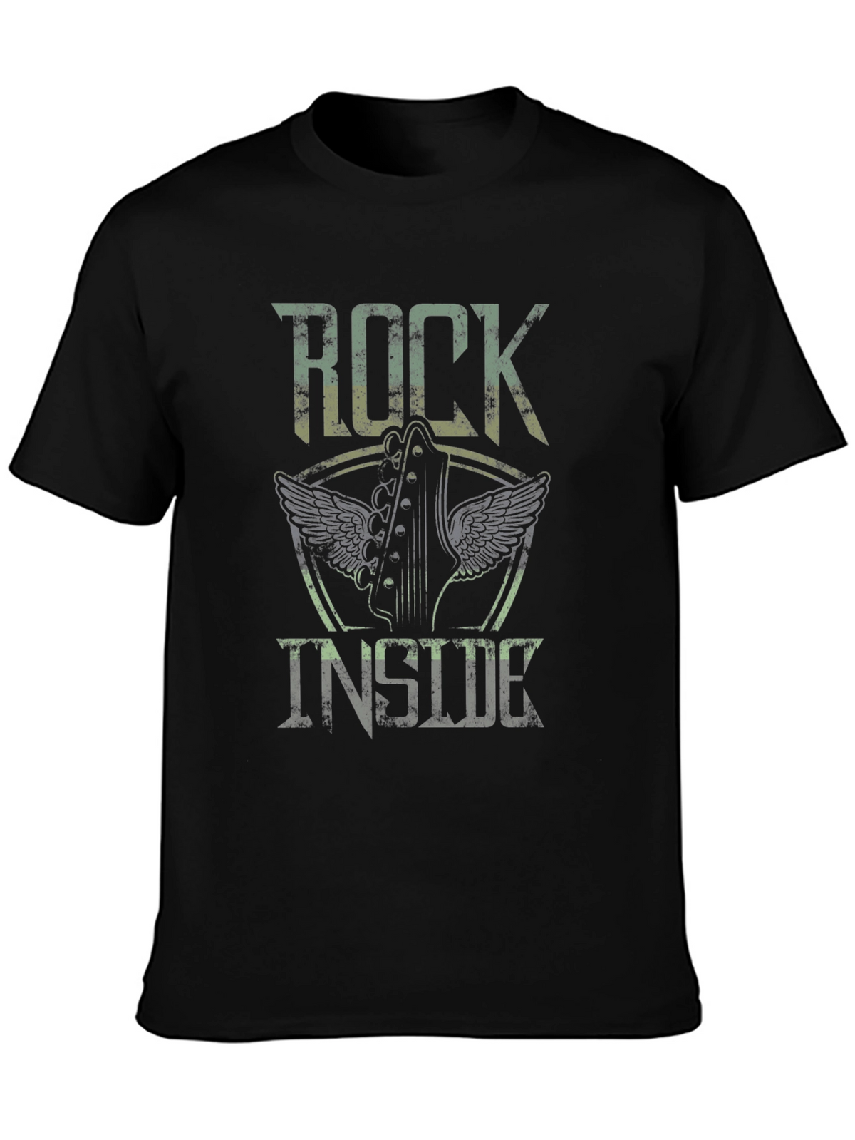Rock Inside Guitar Wings Black Graphic Tee