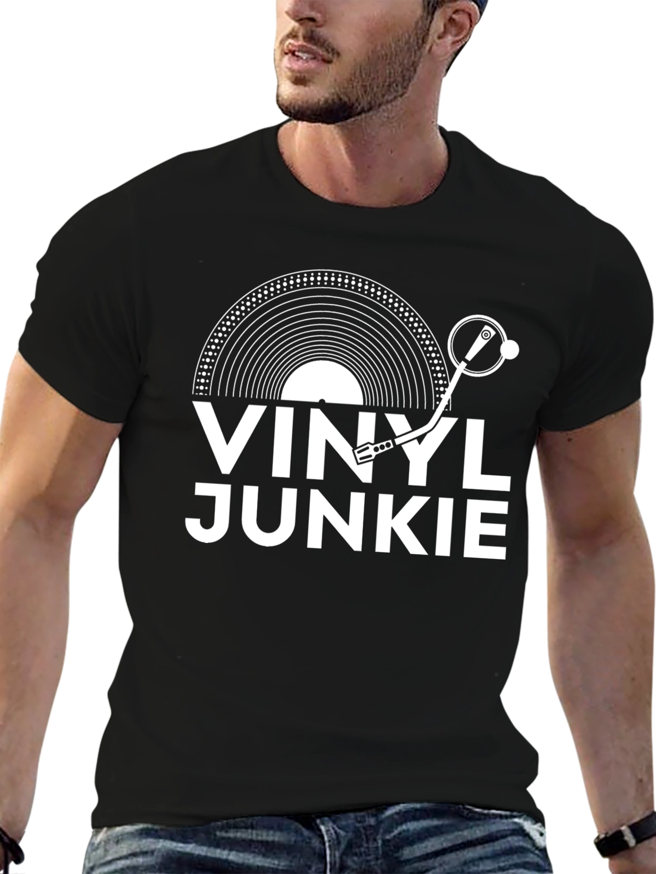 Vinyl Junkie Graphic Tee - Black