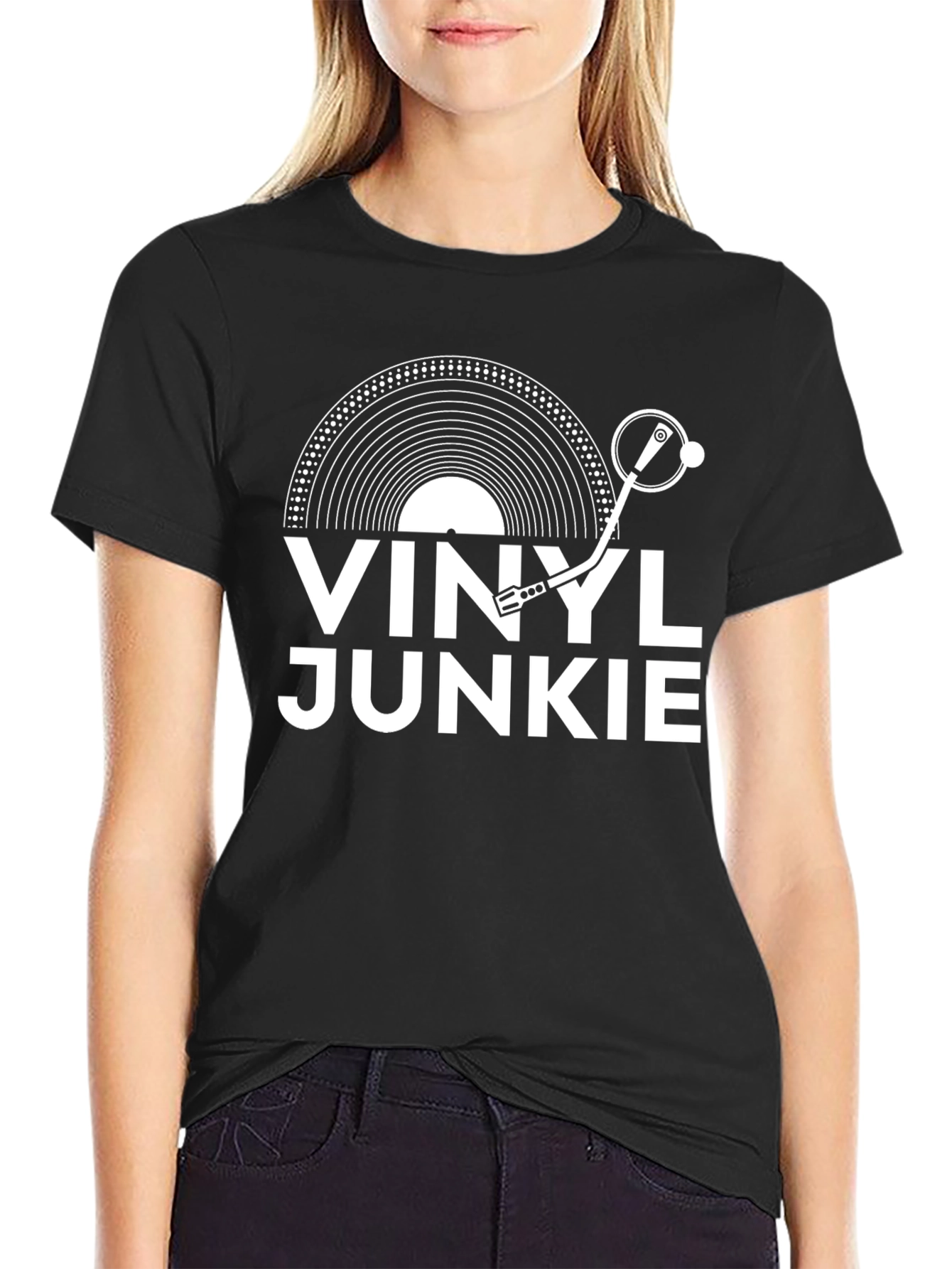 Vinyl Junkie Graphic Tee - Black