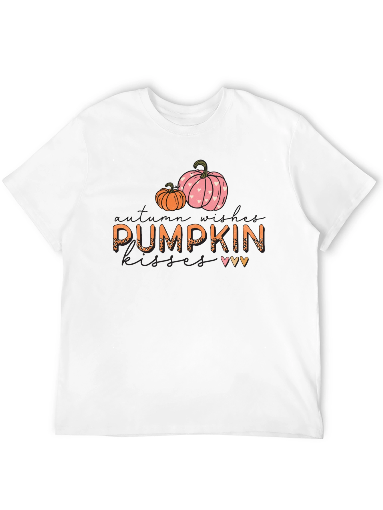 Pumpkin Kisses Autumn Wishes Black Graphic Tee