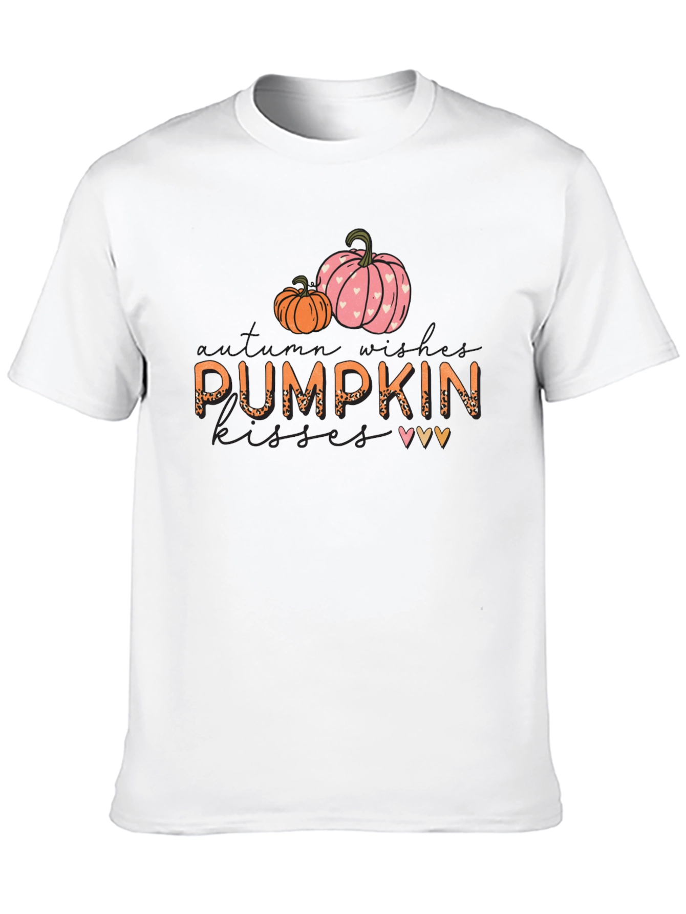 Pumpkin Kisses Autumn Wishes Black Graphic Tee
