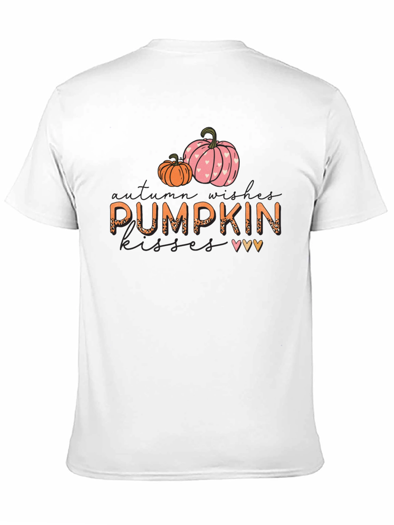 Pumpkin Kisses Autumn Wishes Black Graphic Tee