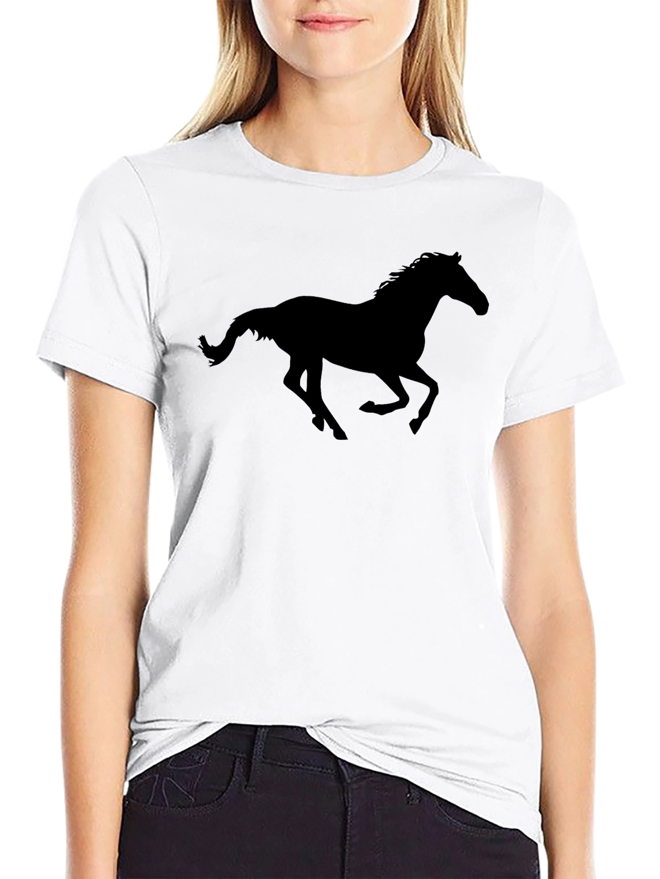 Black Horse Silhouette Graphic Tee - Unisex Style