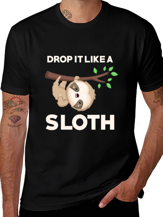 Drop It Like A Sloth Funny Graphic T-Shirt