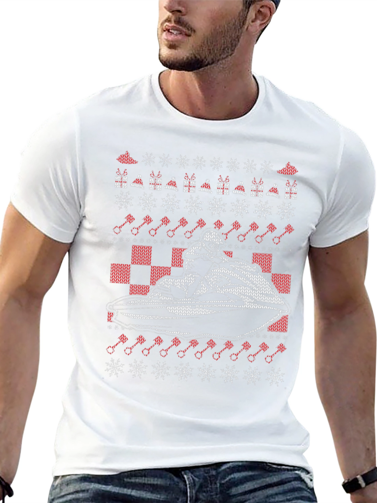 Jet Ski Ugly Christmas Sweater T-Shirt