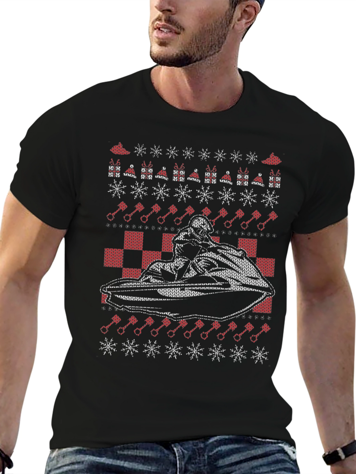 Jet Ski Ugly Christmas Sweater T-Shirt