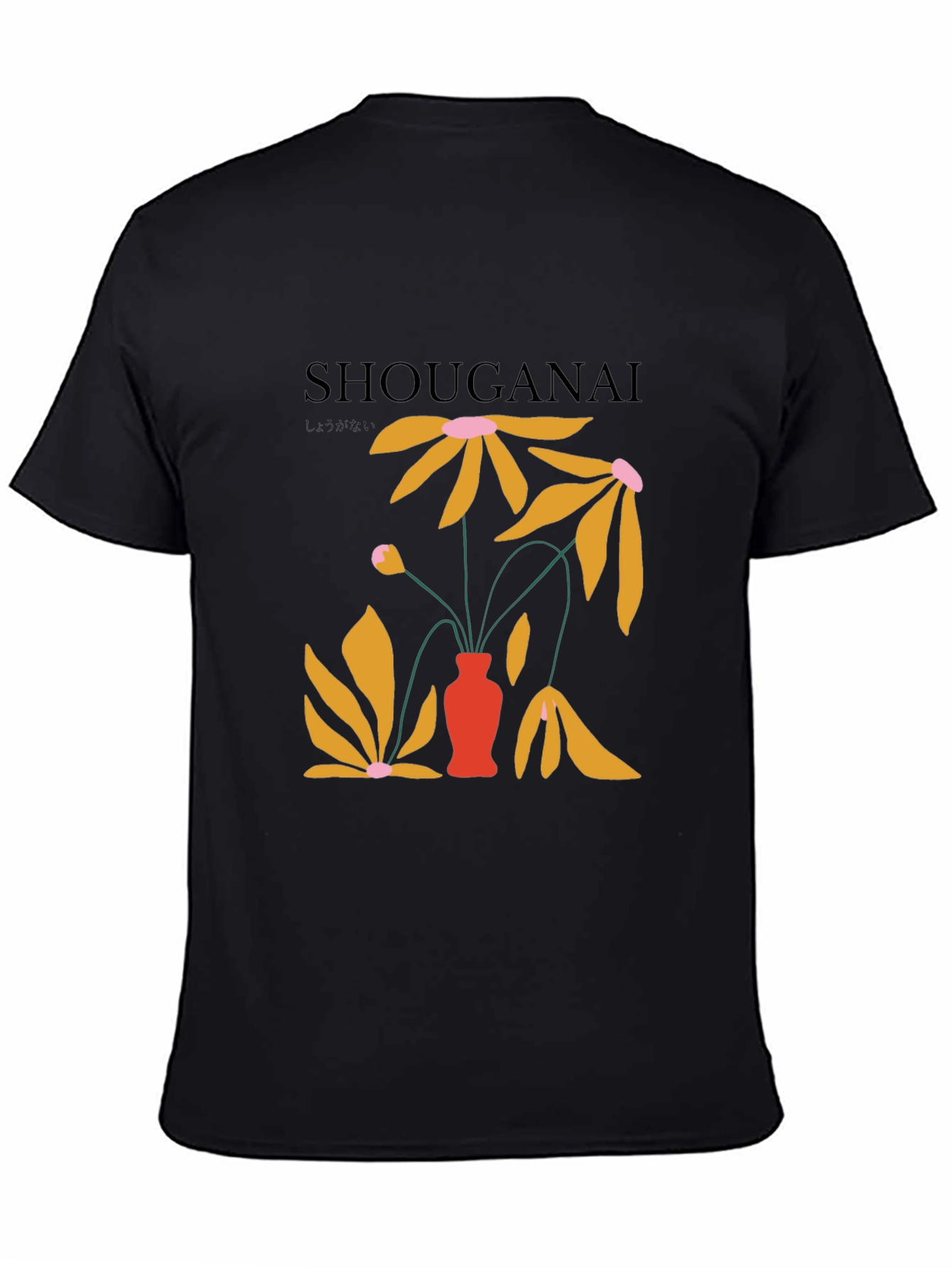 Shouganai Floral Graphic Tee - Black