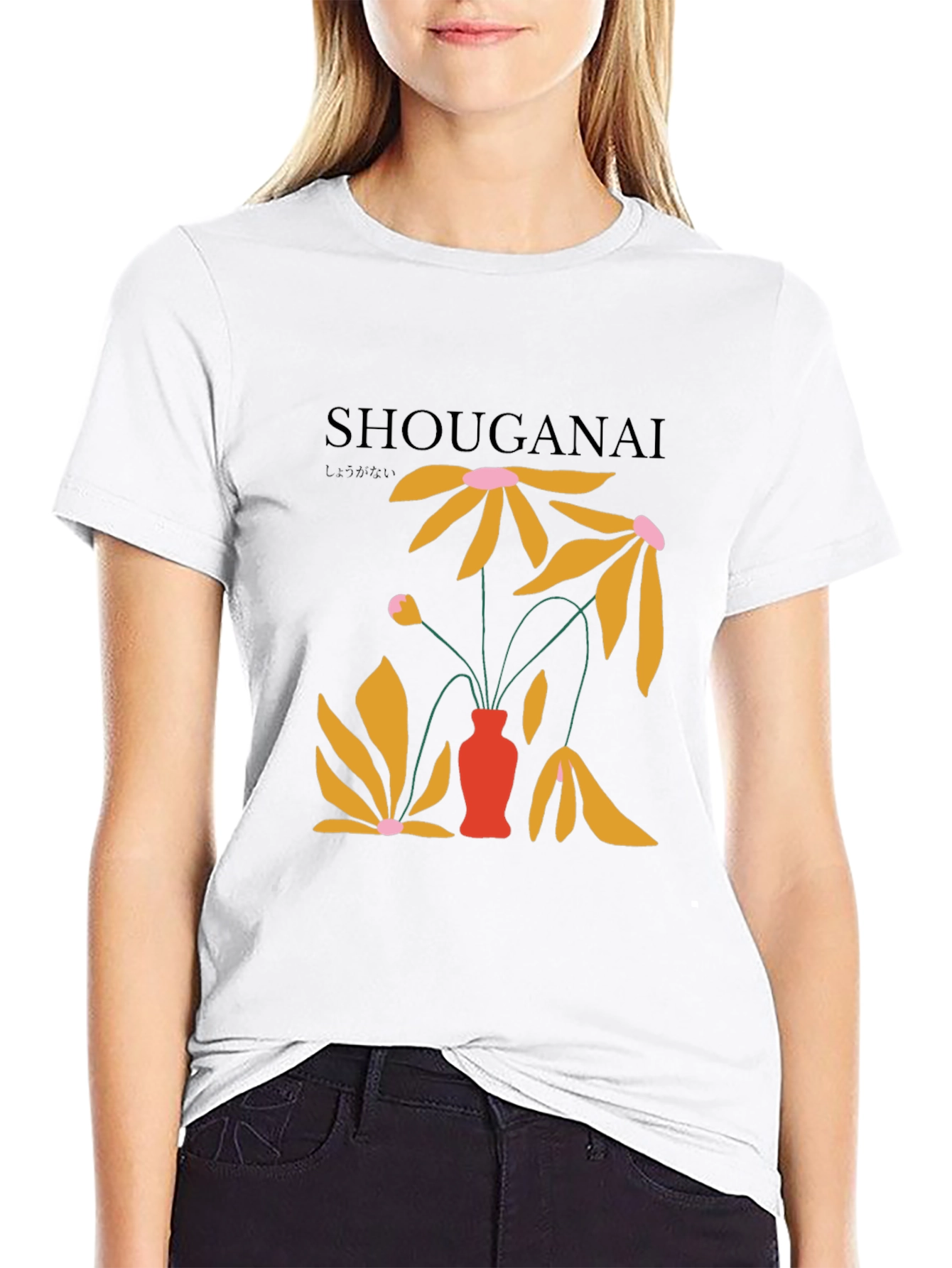 Shouganai Floral Graphic Tee - Black