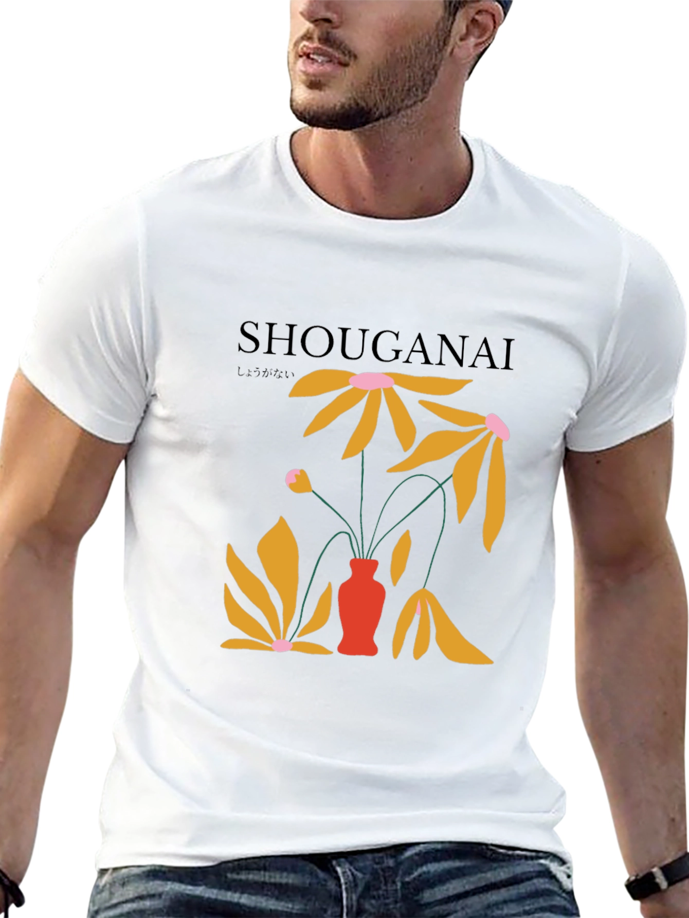 Shouganai Floral Graphic Tee - Black