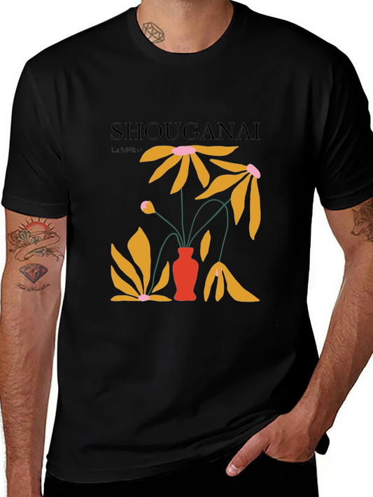 Shouganai Floral Graphic Tee - Black