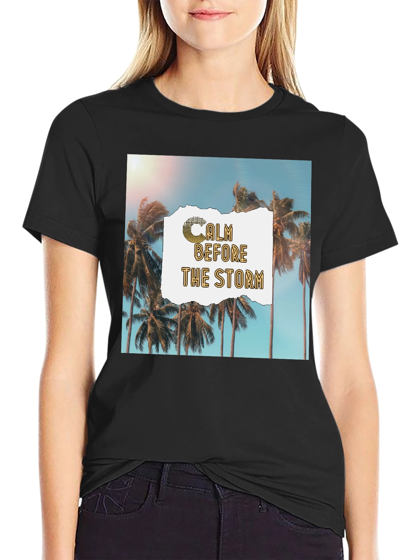 Calm Before The Storm Palm Graphic T-Shirt