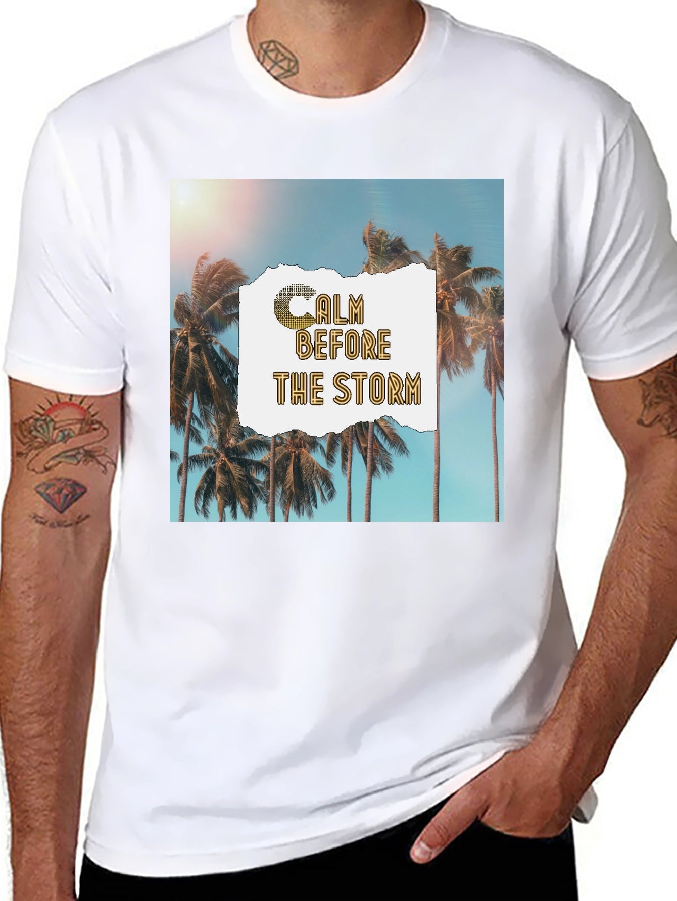 Calm Before The Storm Palm Graphic T-Shirt