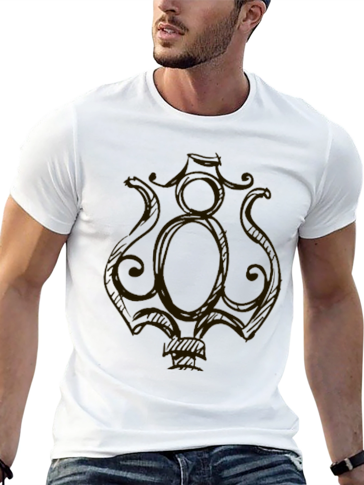 Ornate Graphic Tee - Black Cotton Blend