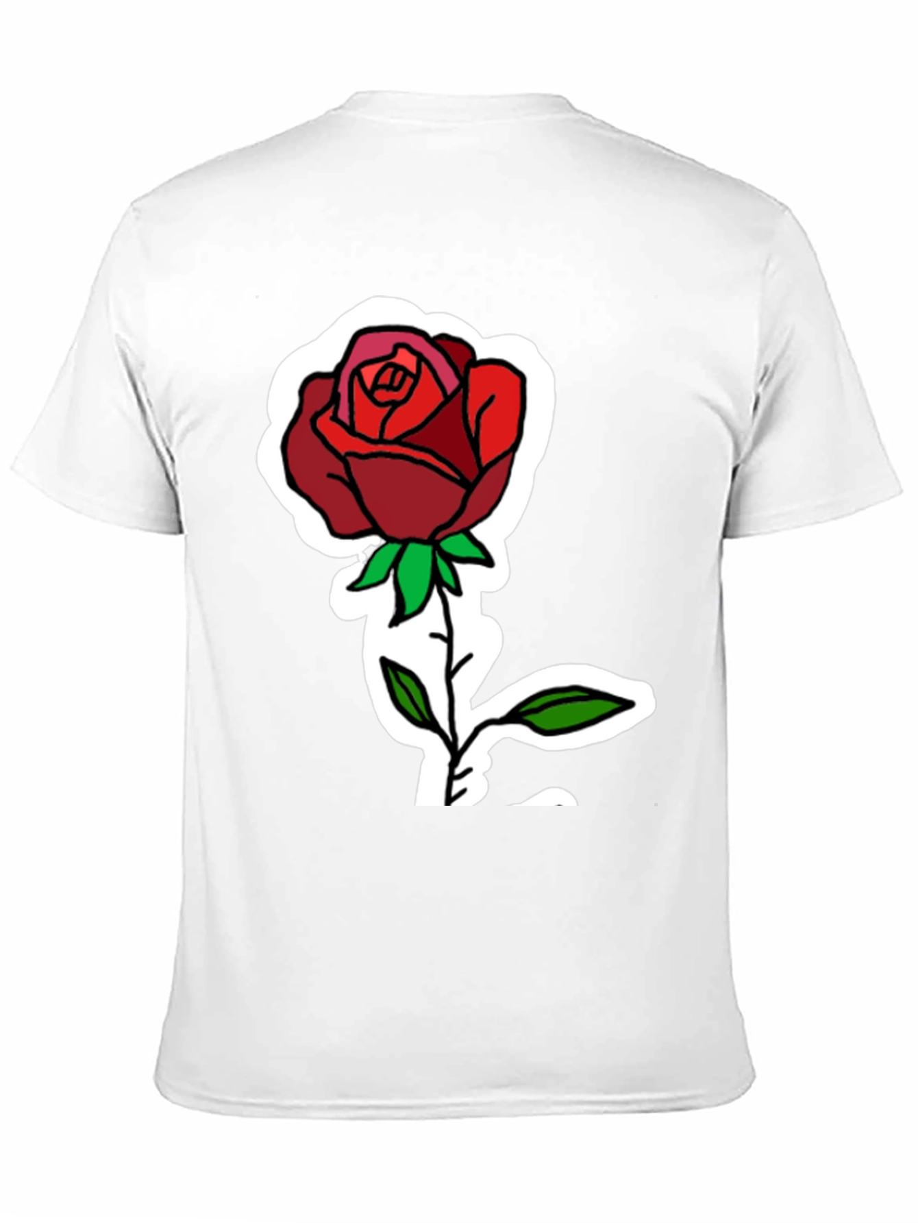 Rose Graphic Print Black T-Shirt