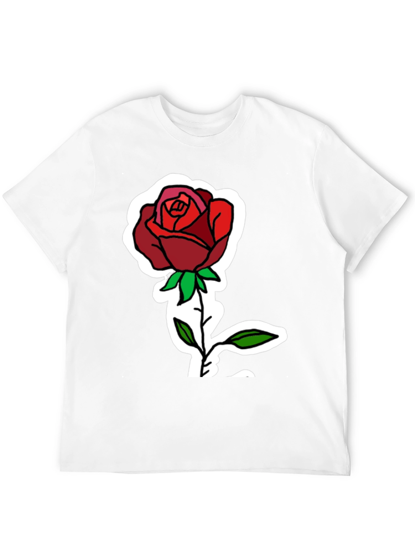 Rose Graphic Print Black T-Shirt