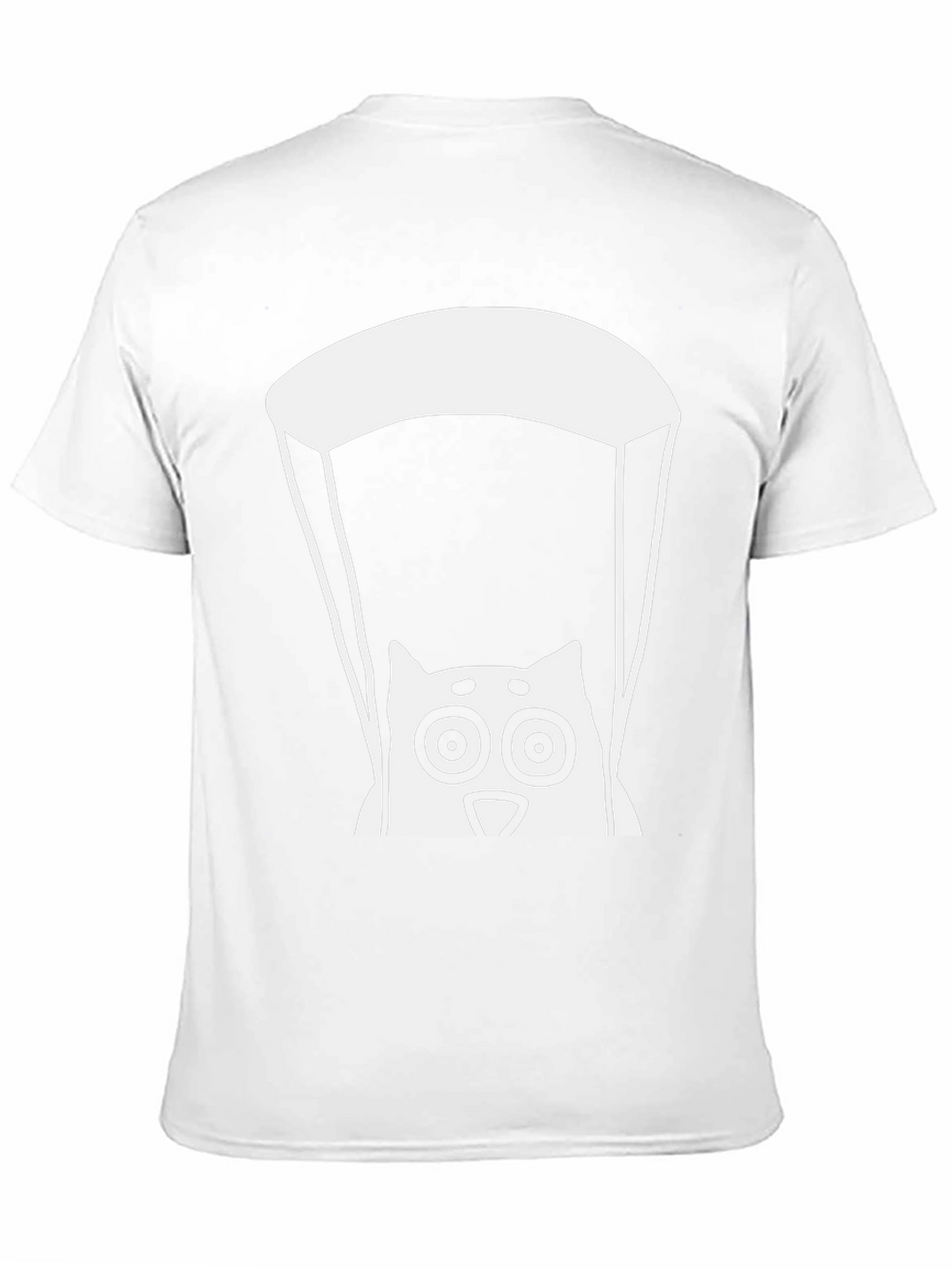 Cat Parachute Graphic Tee - Black Cotton T-Shirt