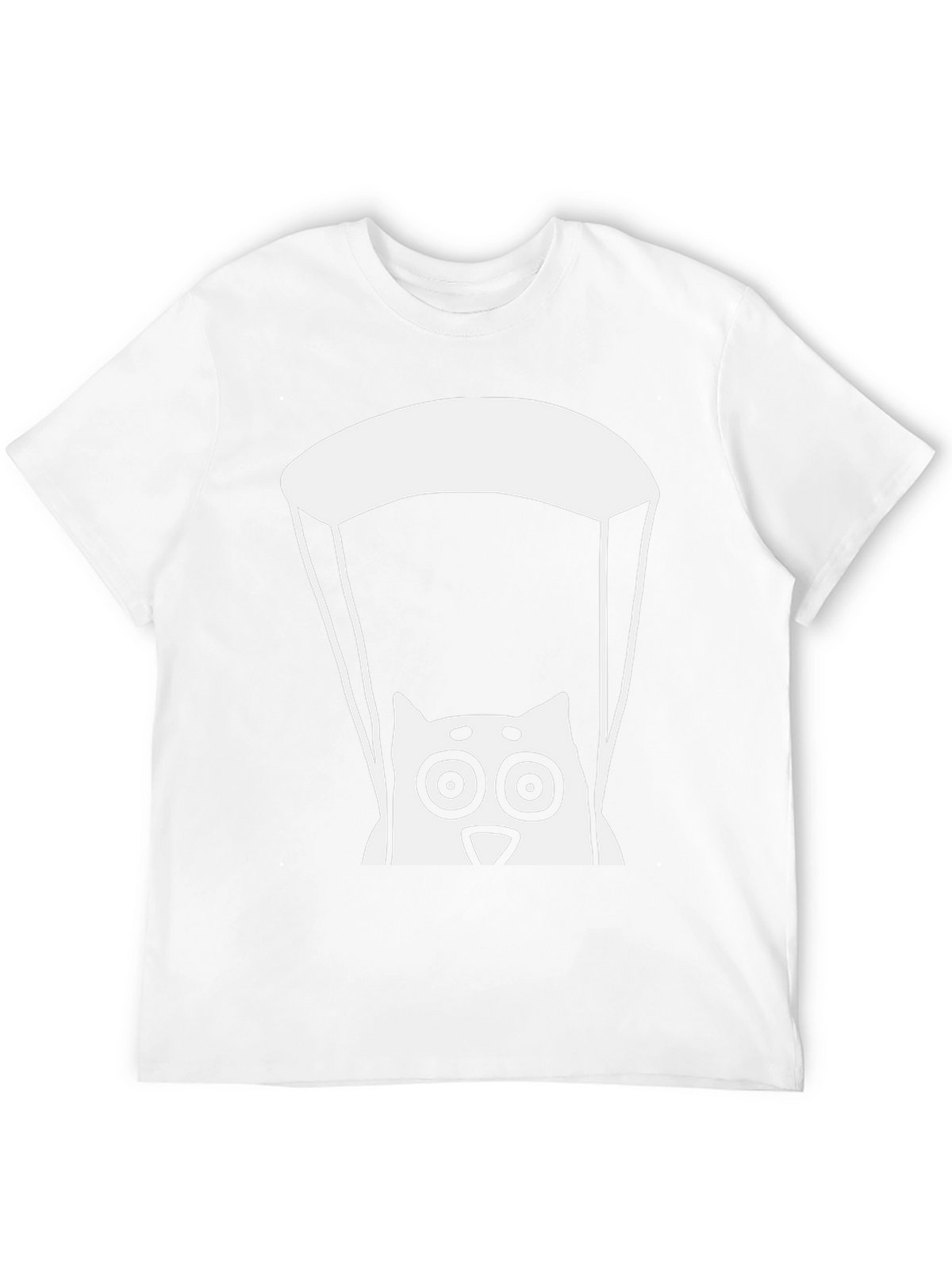Cat Parachute Graphic Tee - Black Cotton T-Shirt
