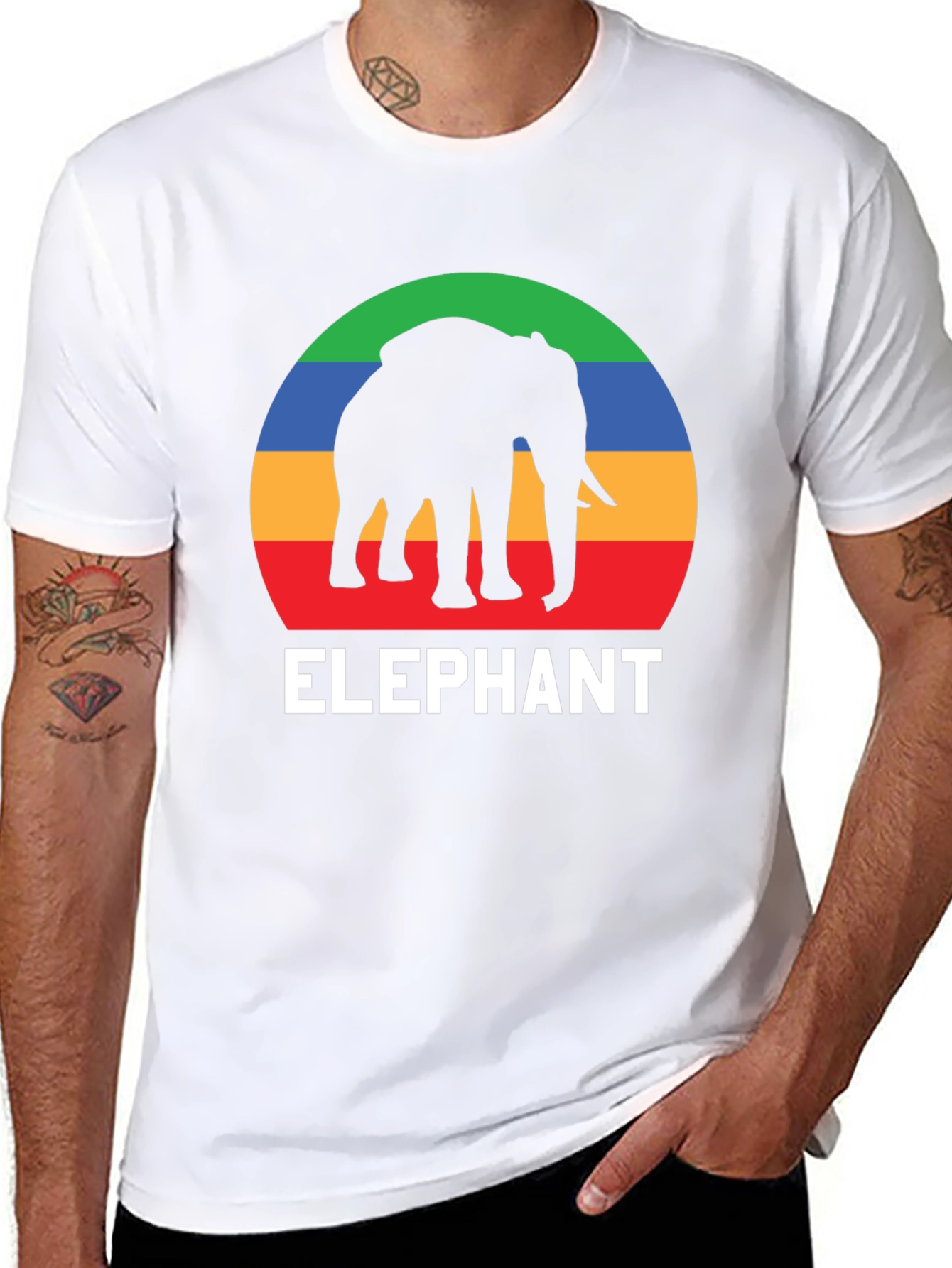 Elephant Graphic T-Shirt - Retro Style