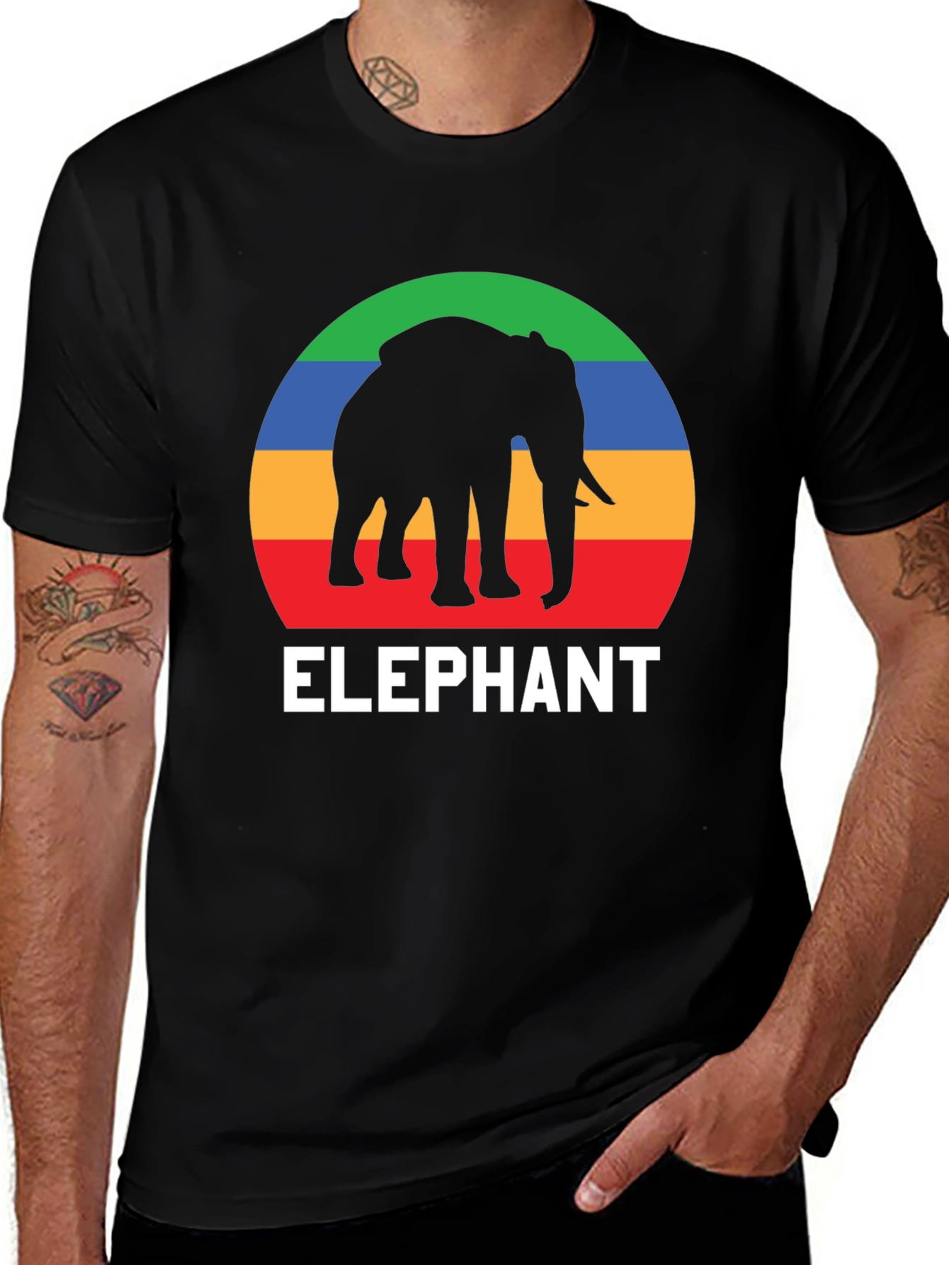 Elephant Graphic T-Shirt - Retro Style