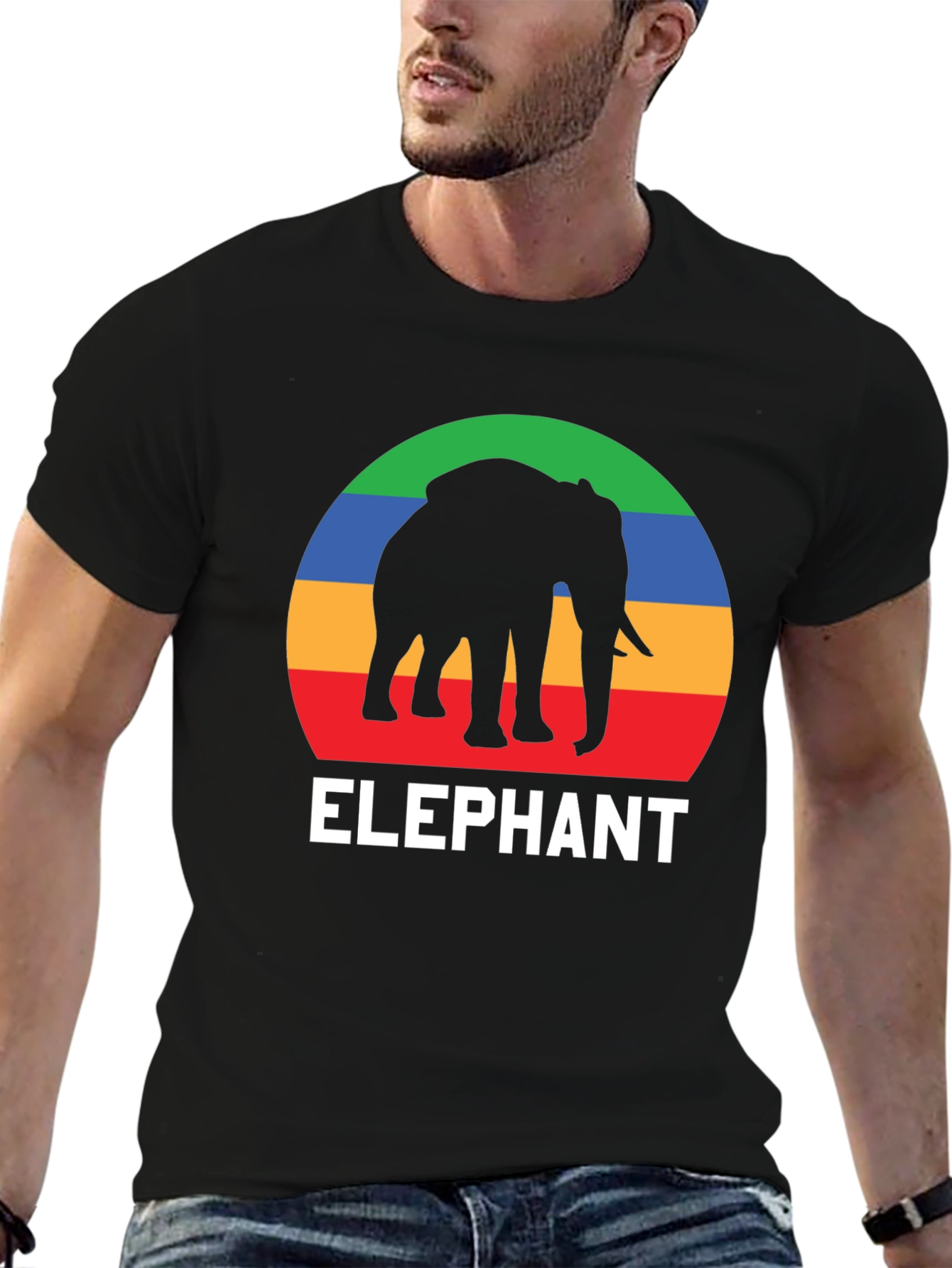 Elephant Graphic T-Shirt - Retro Style