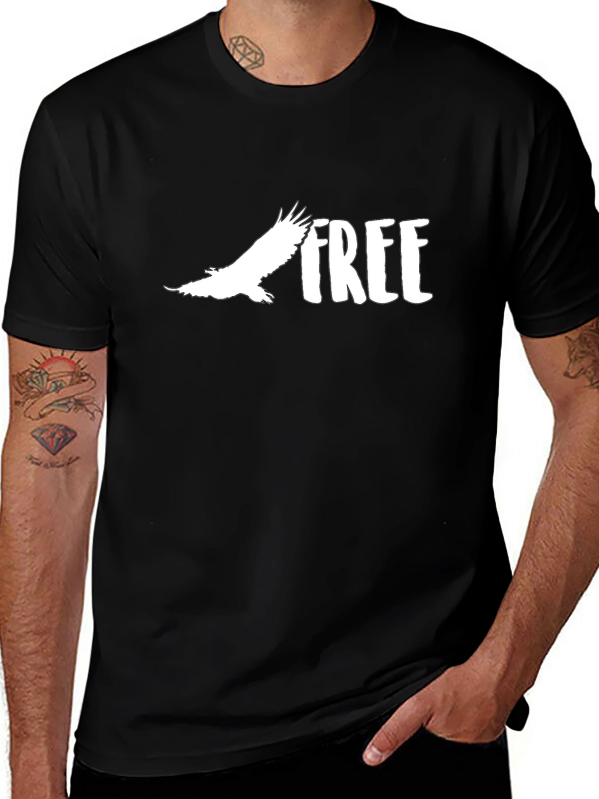 Free Eagle Graphic Tee - Mens Black T-Shirt