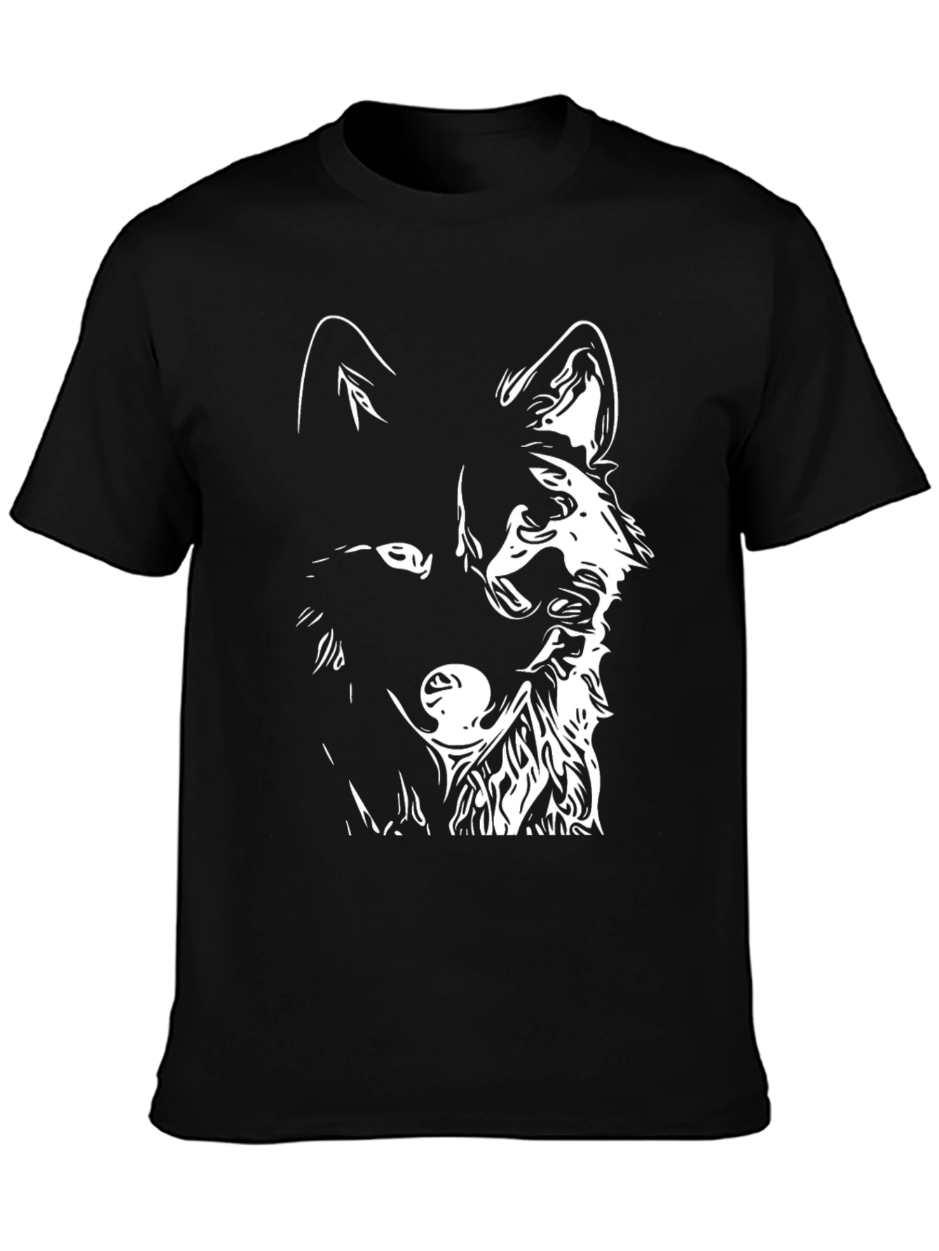 Wolf Graphic Black T-Shirt - Mens Fashion