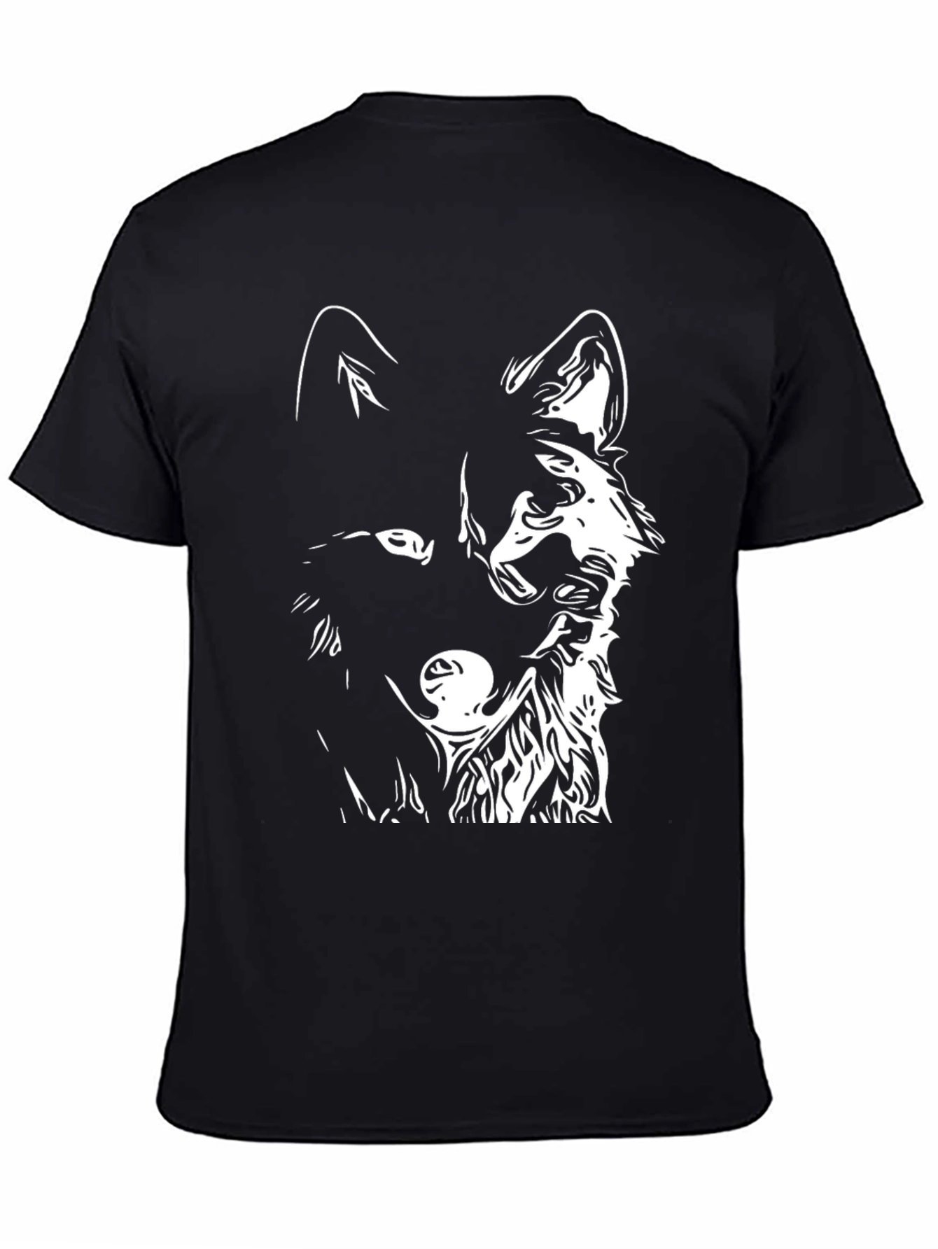 Wolf Graphic Black T-Shirt - Mens Fashion