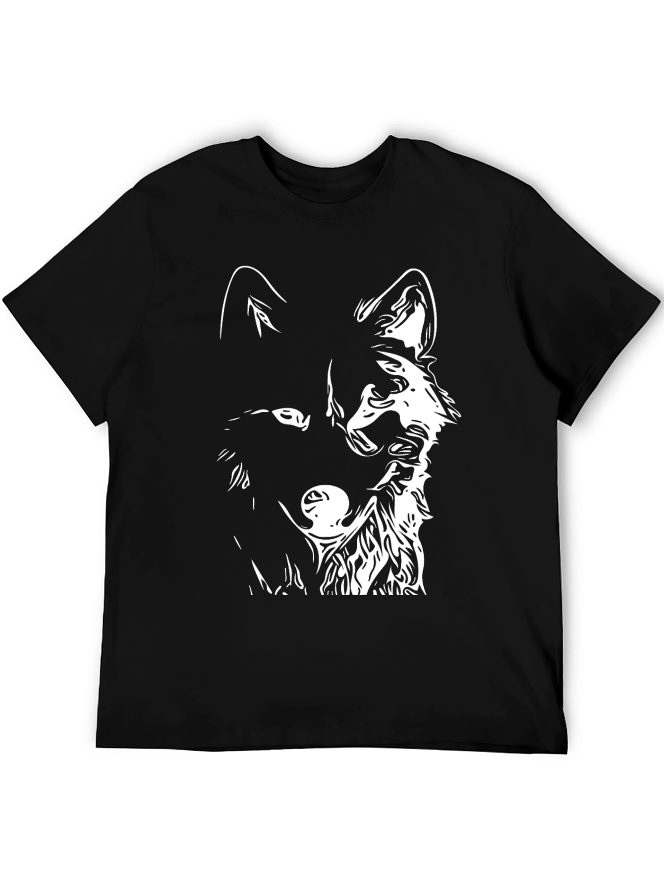 Wolf Graphic Black T-Shirt - Mens Fashion