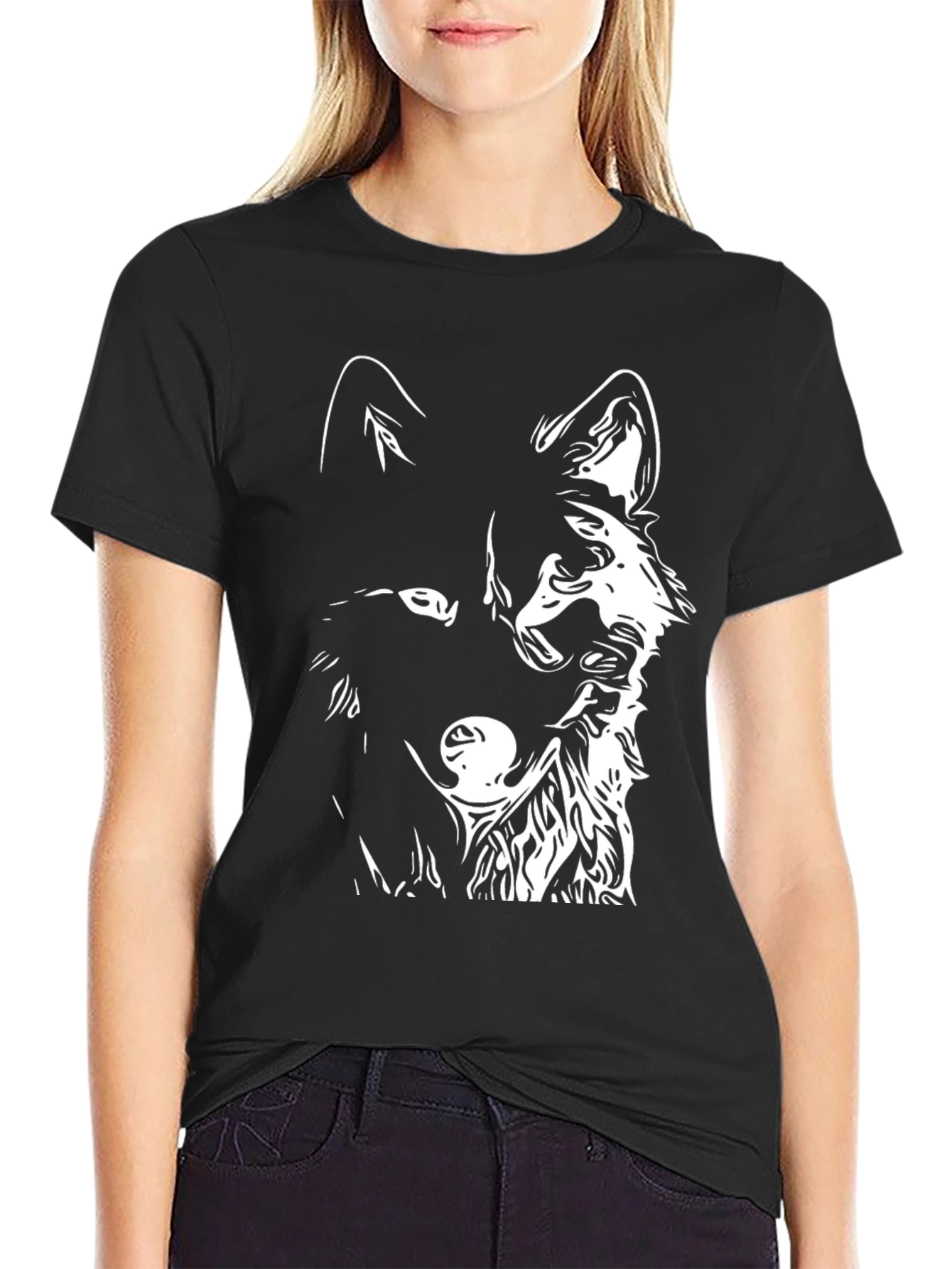 Wolf Graphic Black T-Shirt - Mens Fashion