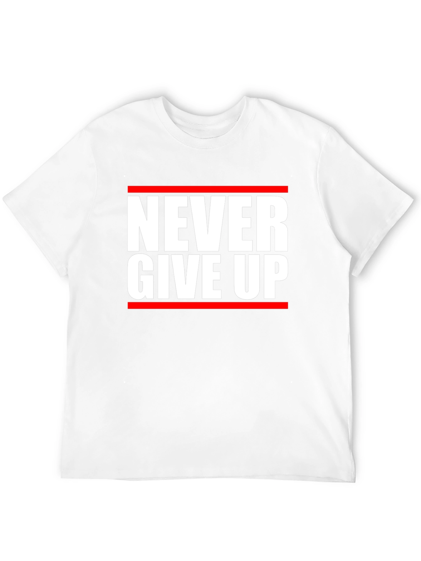 Never Give Up Graphic Tee - Motivational Black T-Shirt