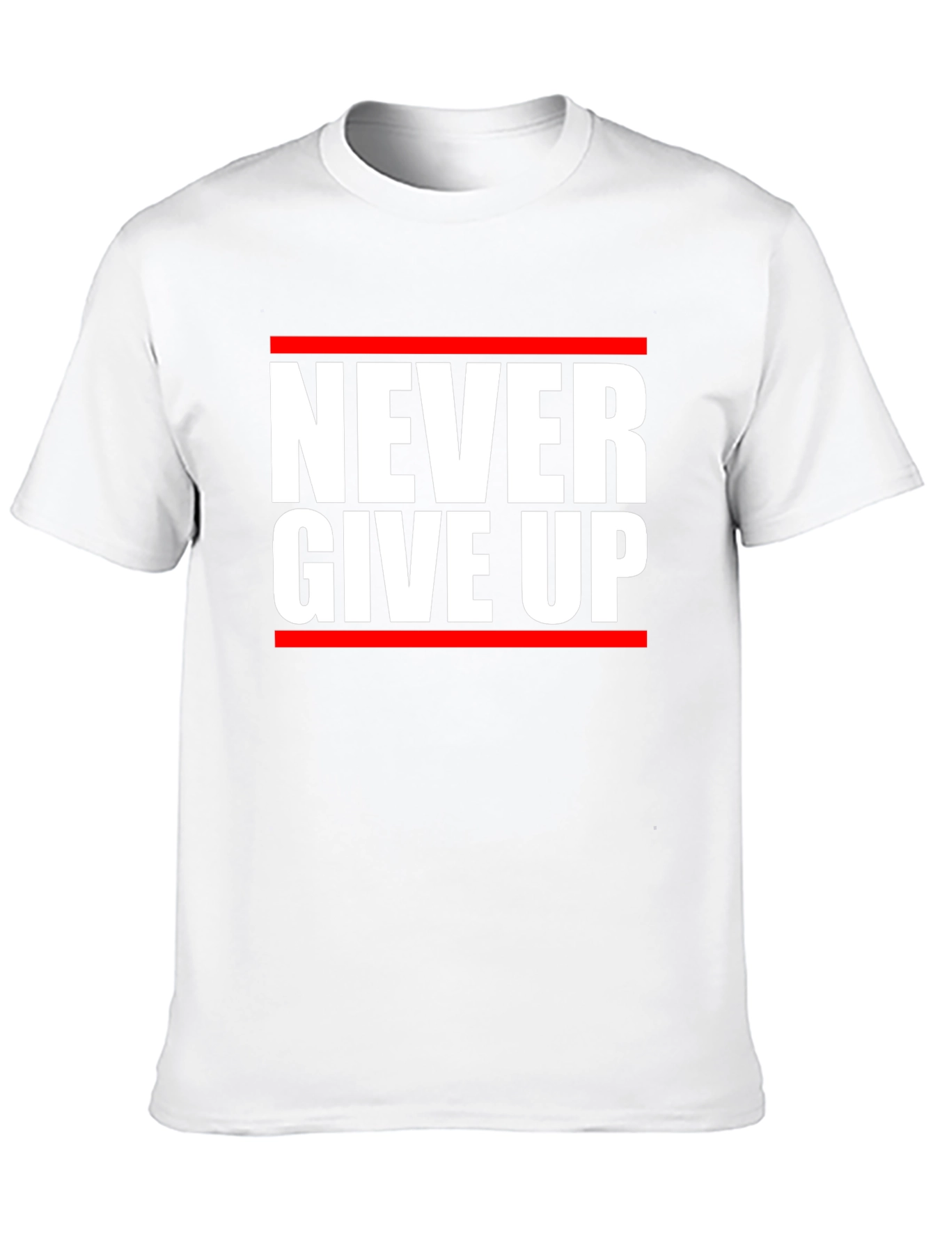 Never Give Up Graphic Tee - Motivational Black T-Shirt