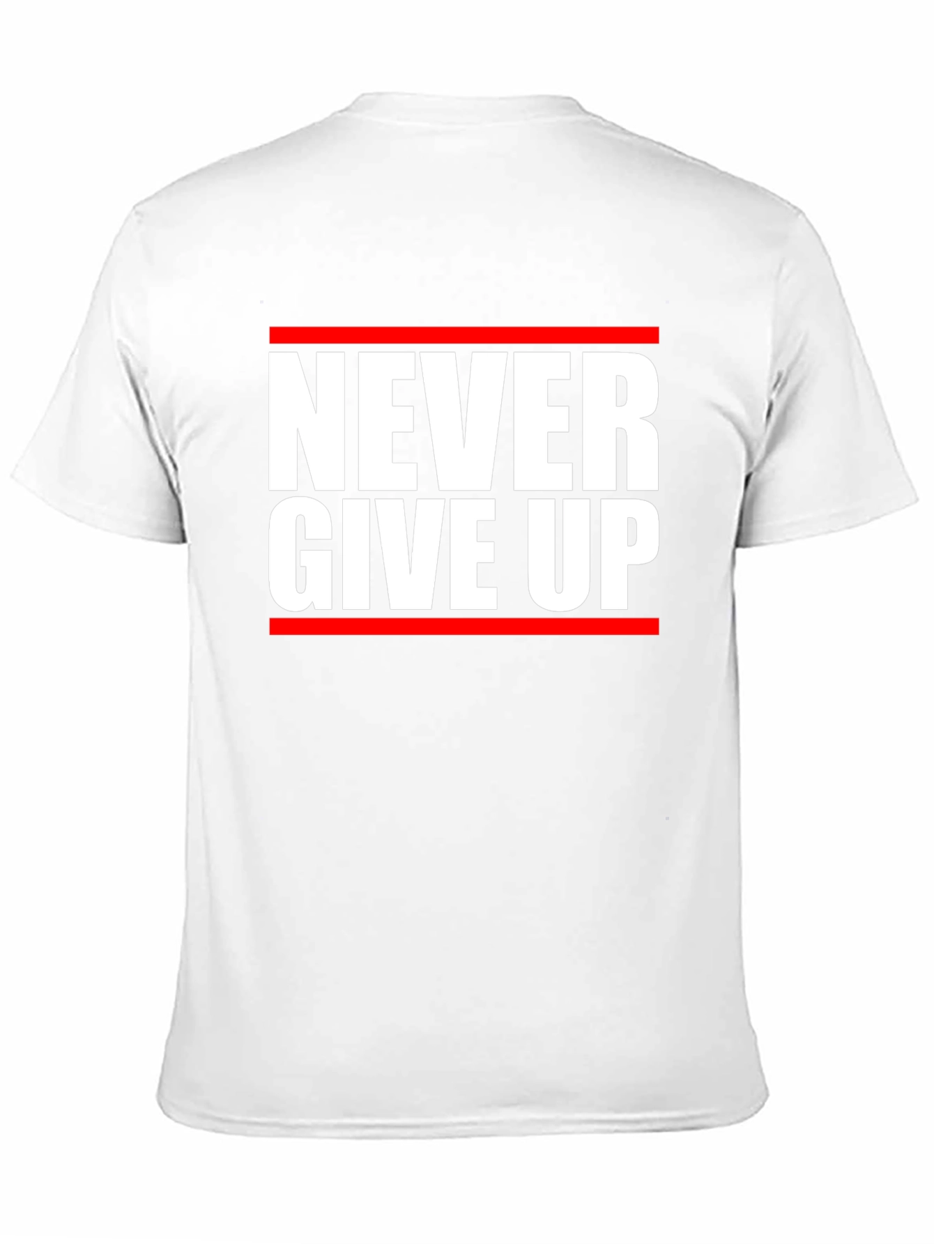 Never Give Up Graphic Tee - Motivational Black T-Shirt