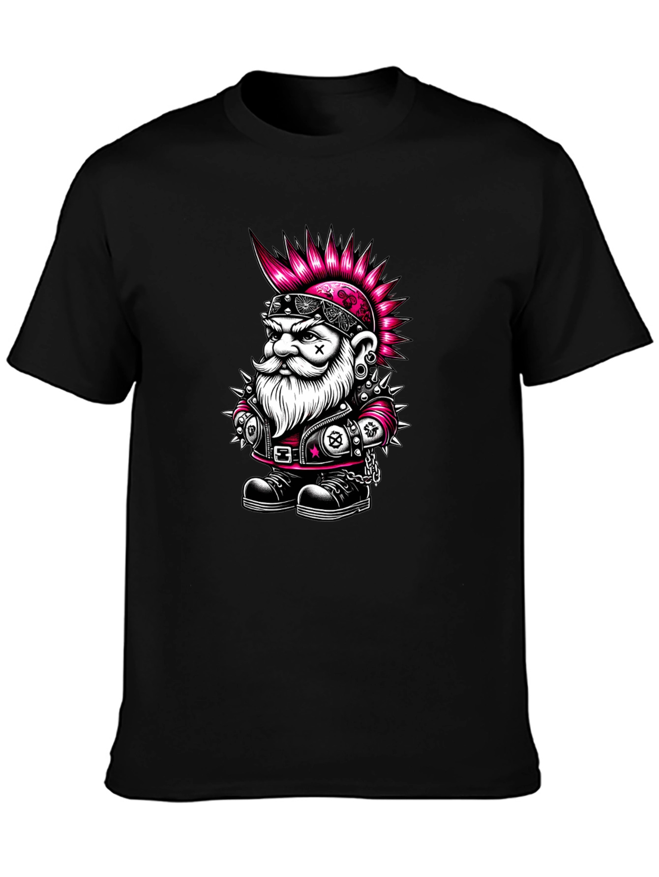 Punk Rock Gnome Graphic T-Shirt - Black