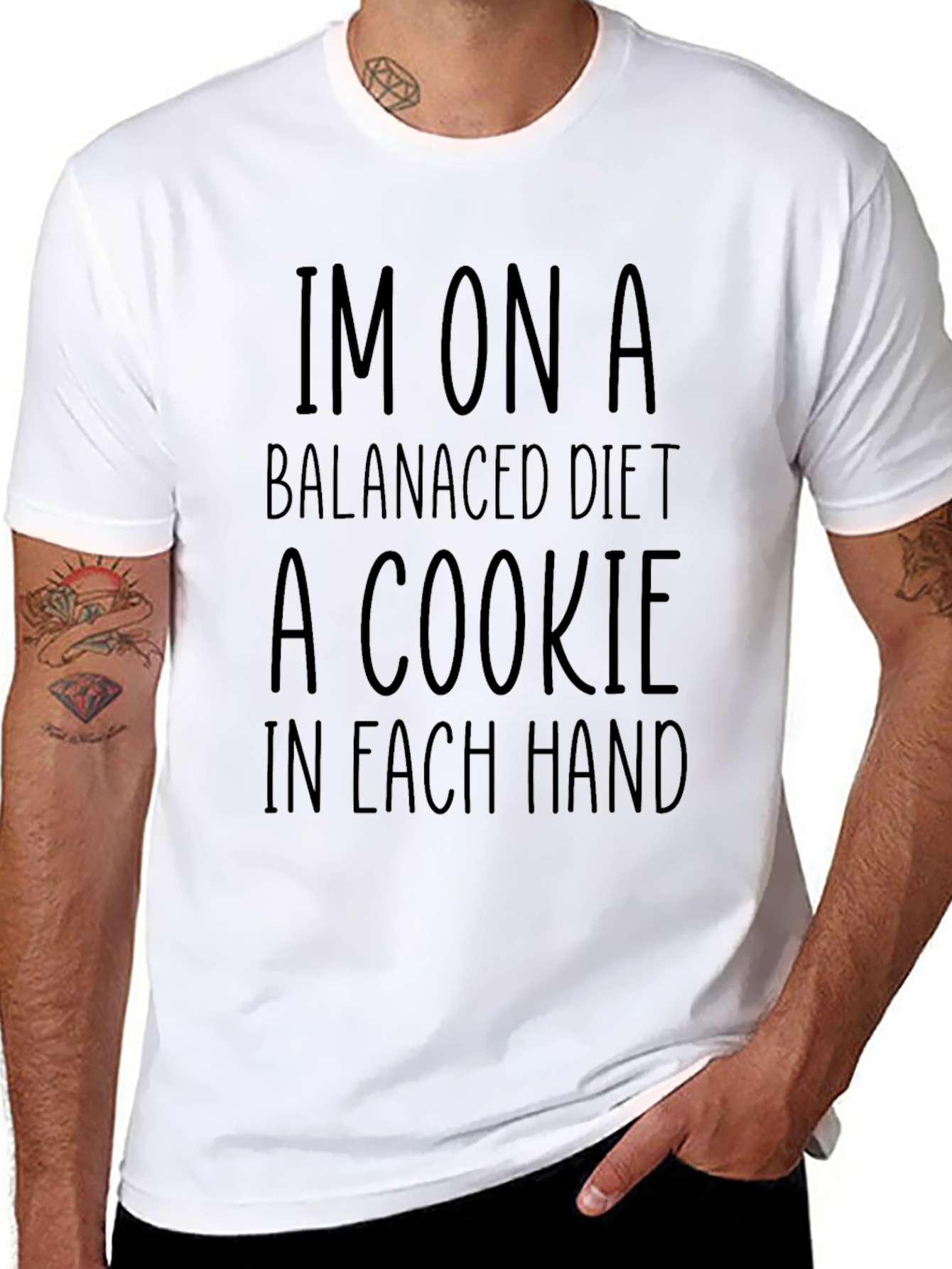 Funny Im On A Balanced Diet Graphic Tee