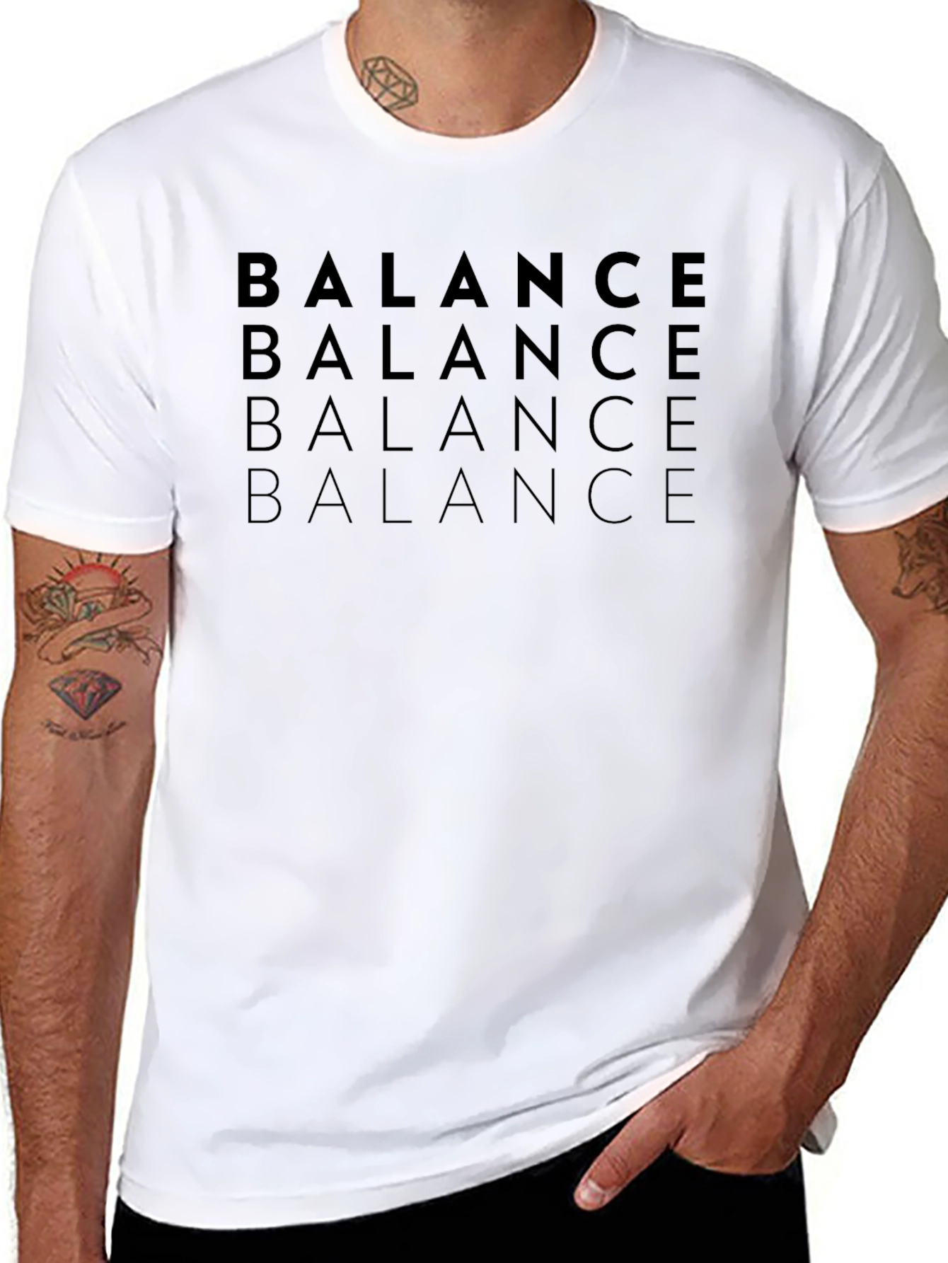 Mens Black Balance Graphic Tee