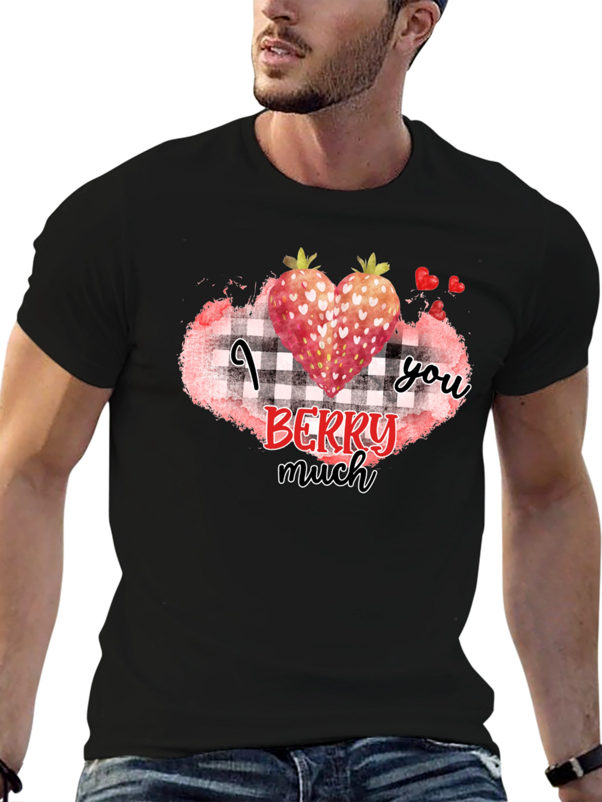I Berry Much Love You Black T-Shirt