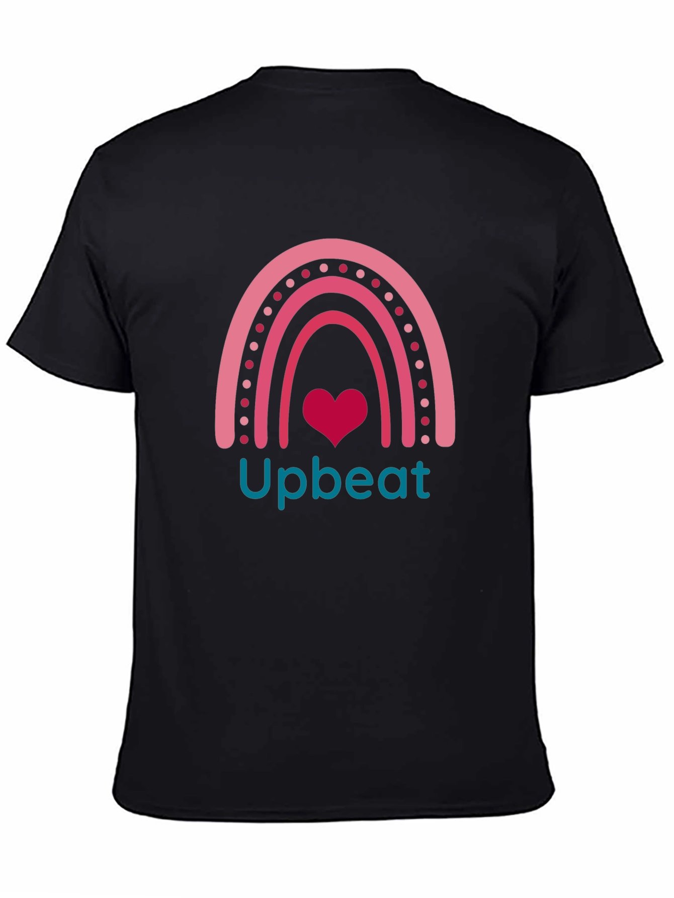 Upbeat Rainbow Heart Graphic T-Shirt