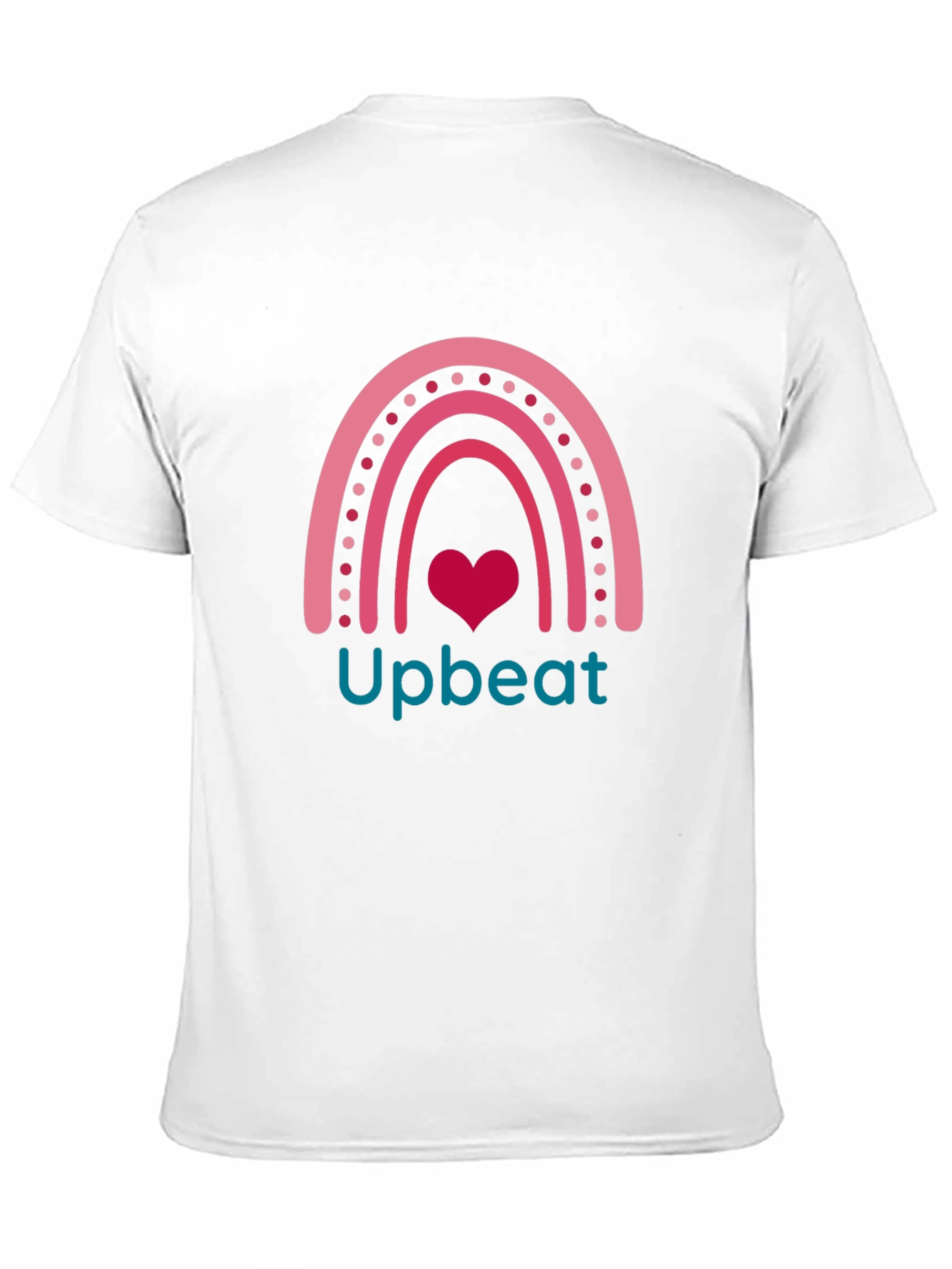 Upbeat Rainbow Heart Graphic T-Shirt