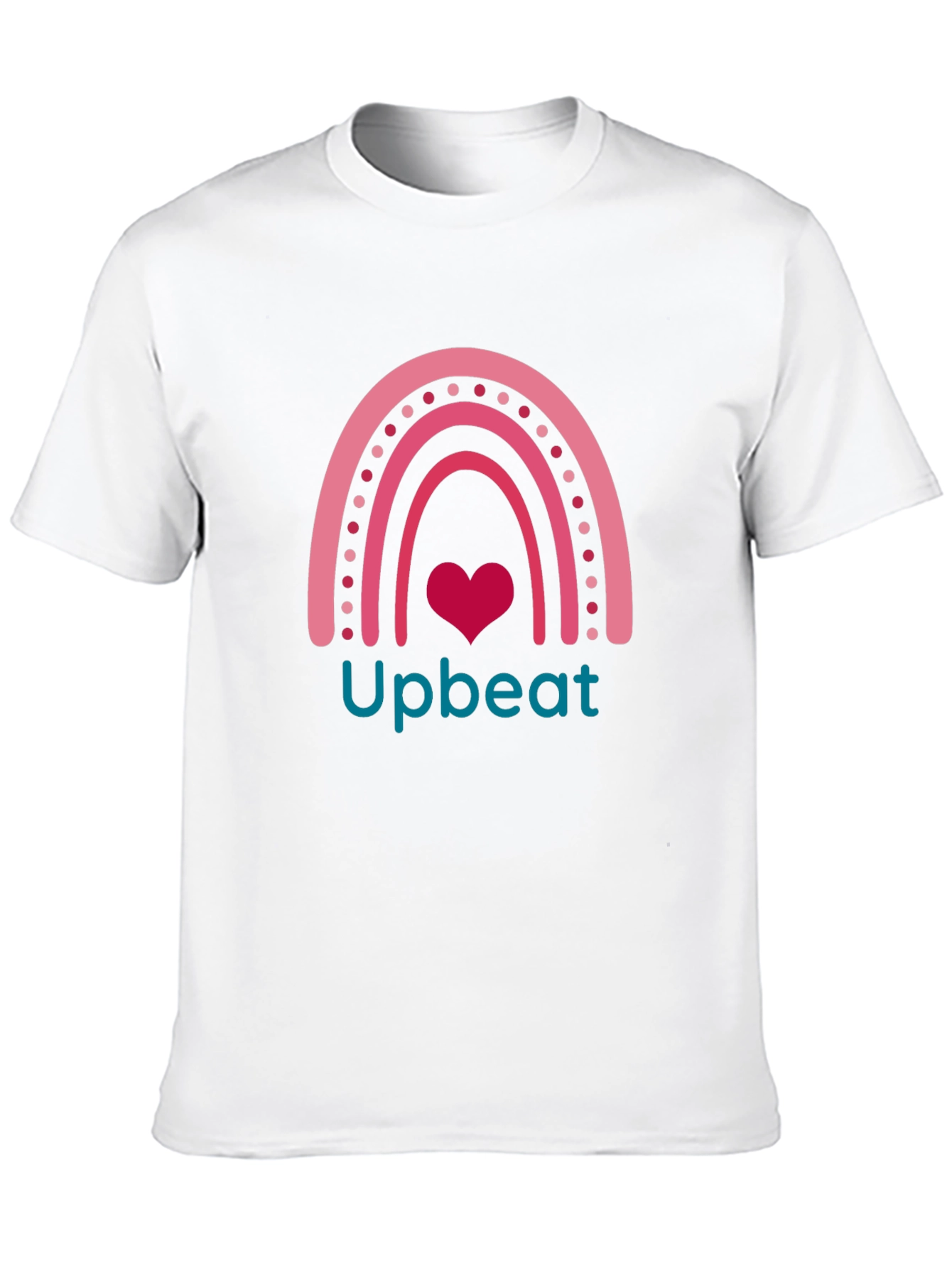 Upbeat Rainbow Heart Graphic T-Shirt