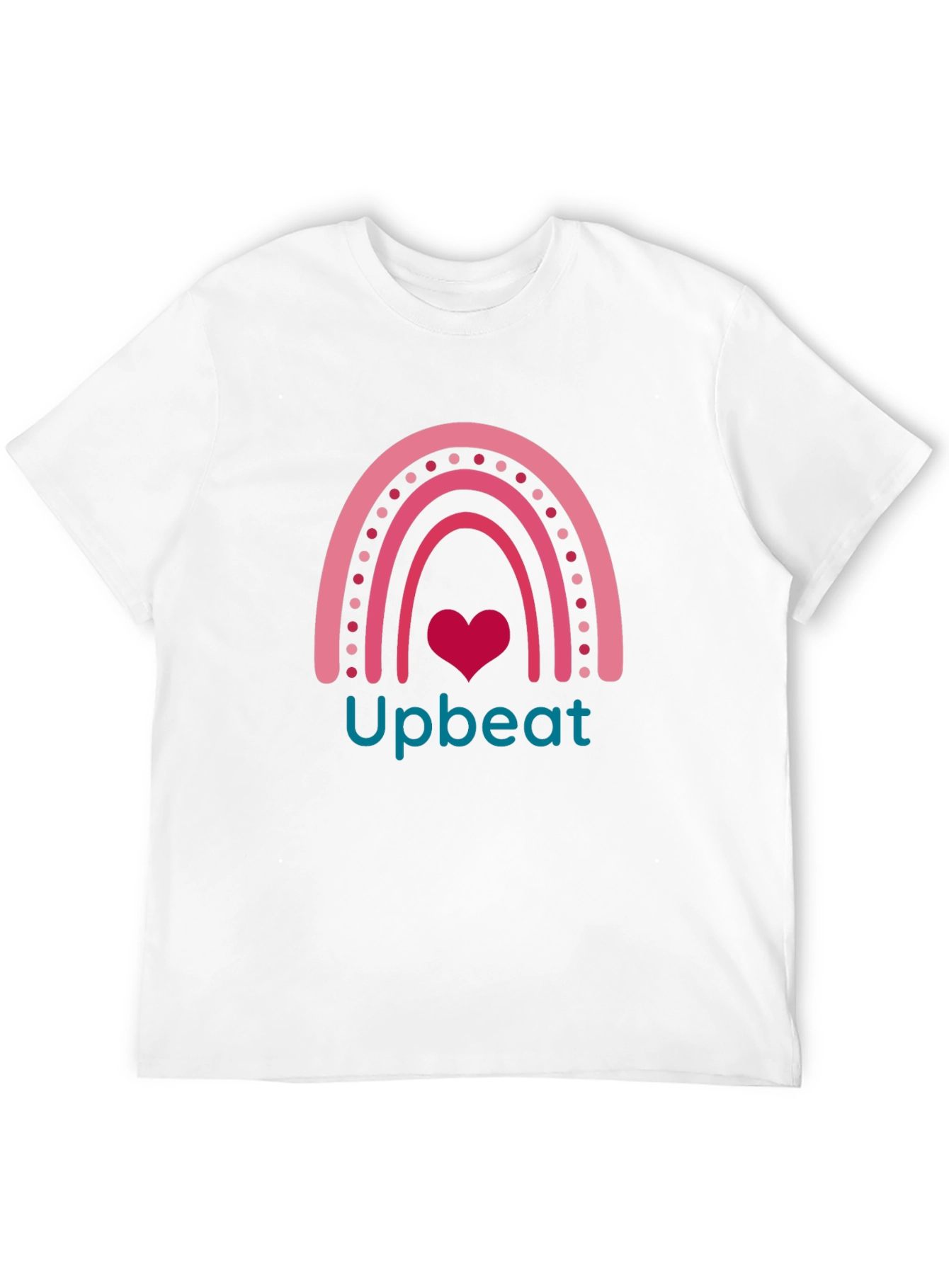 Upbeat Rainbow Heart Graphic T-Shirt