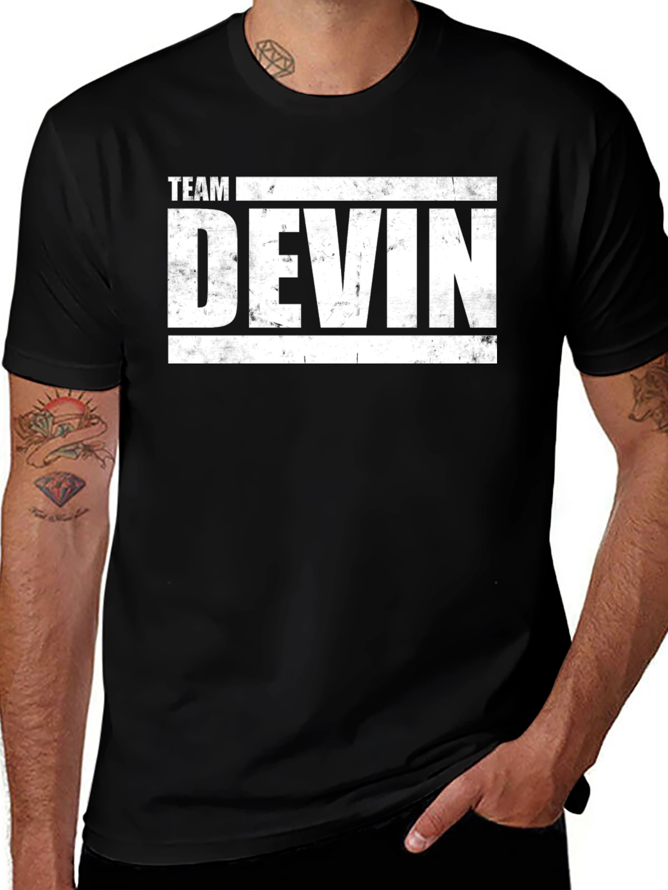 Team Devin Graphic T-Shirt - Black Crew Neck Tee