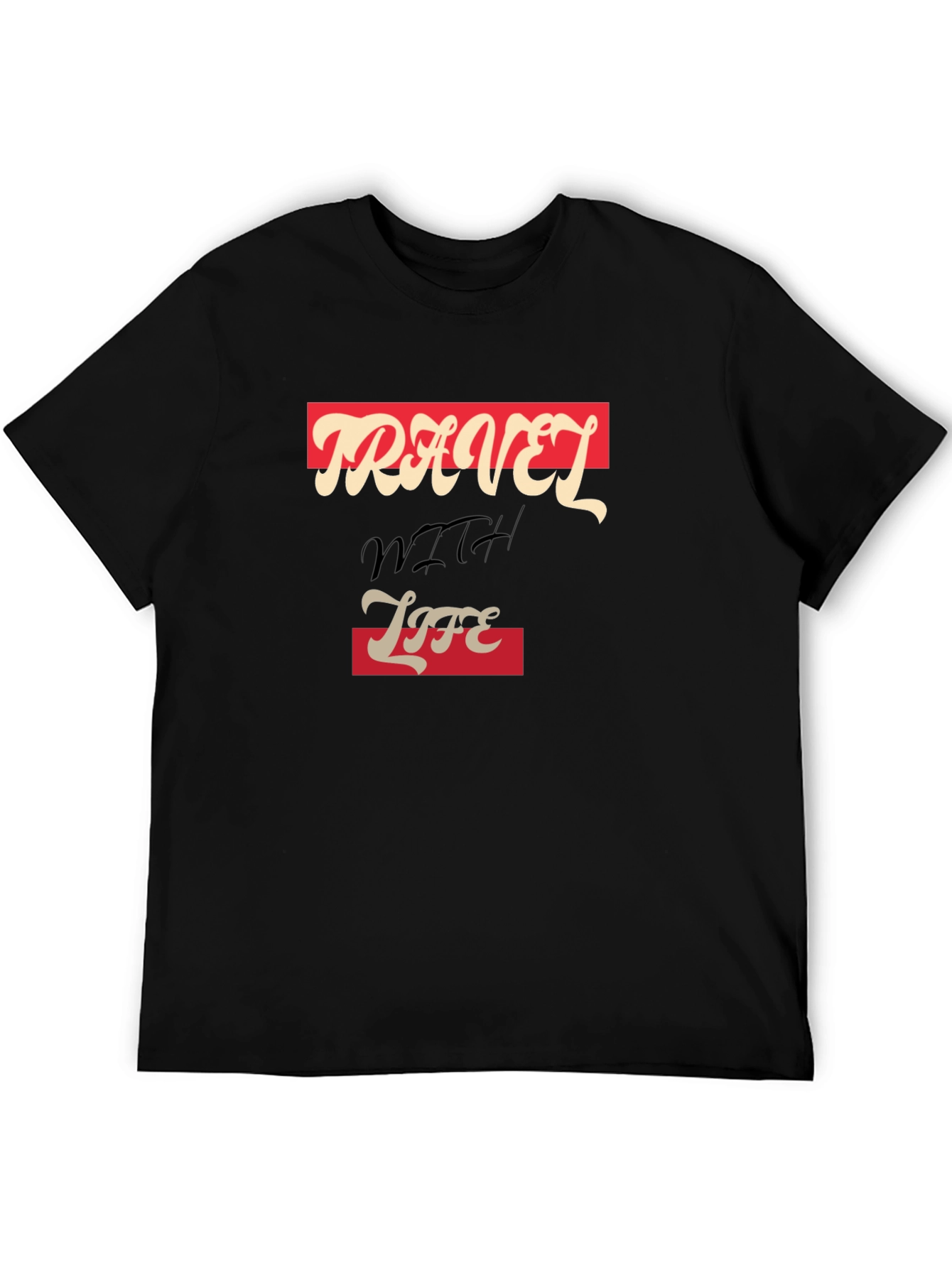 Travel With Life Black Graphic Tee