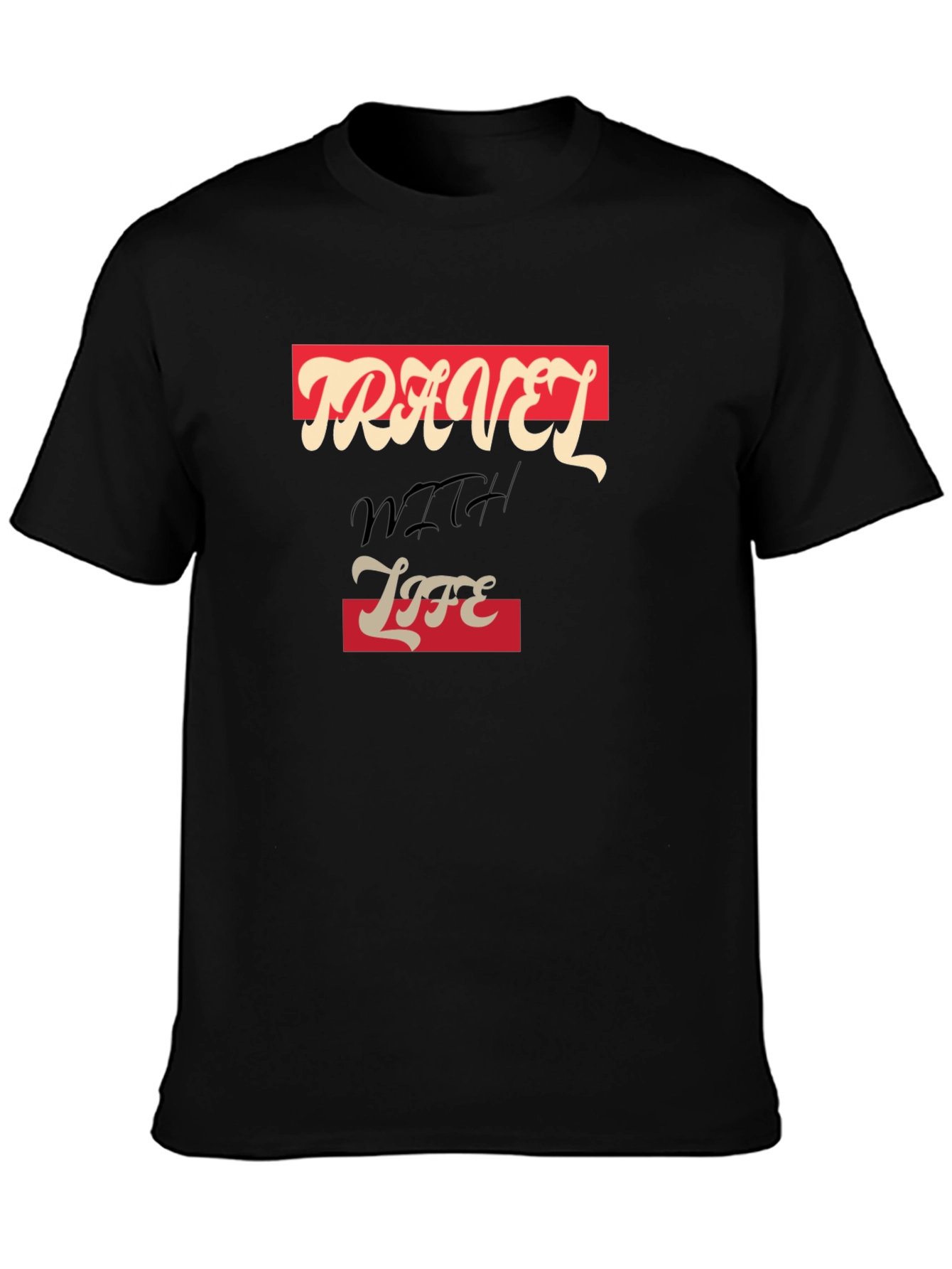 Travel With Life Black Graphic Tee