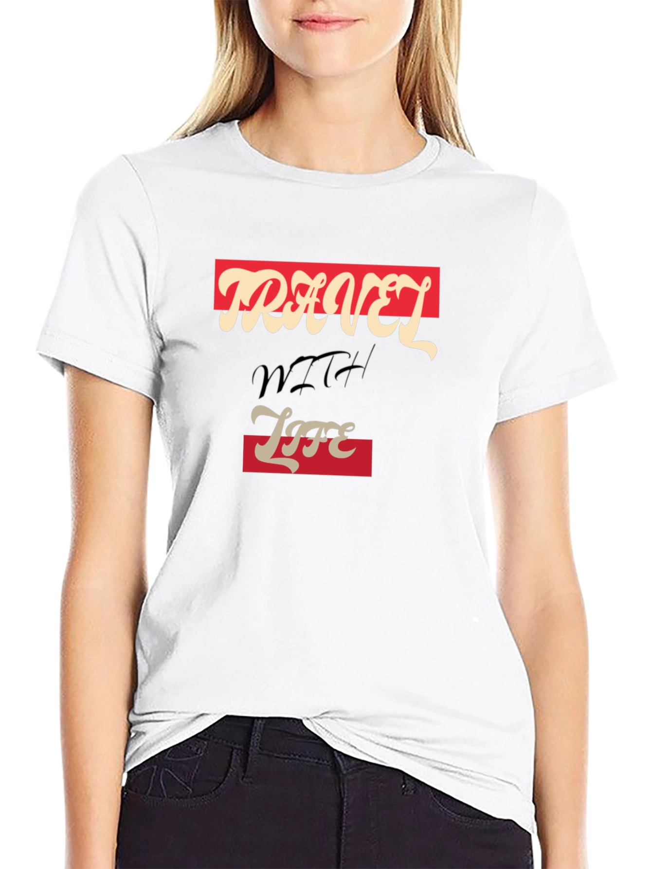 Travel With Life Black Graphic Tee