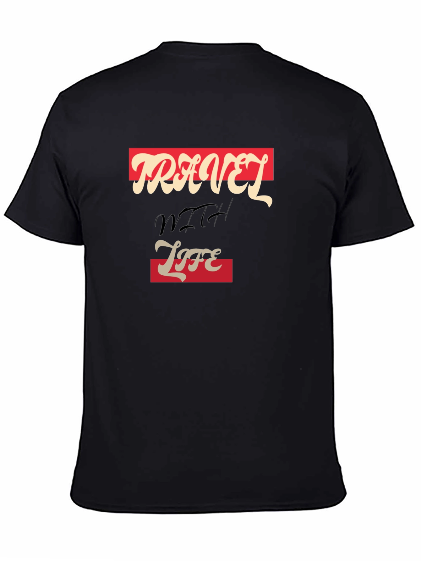 Travel With Life Black Graphic Tee