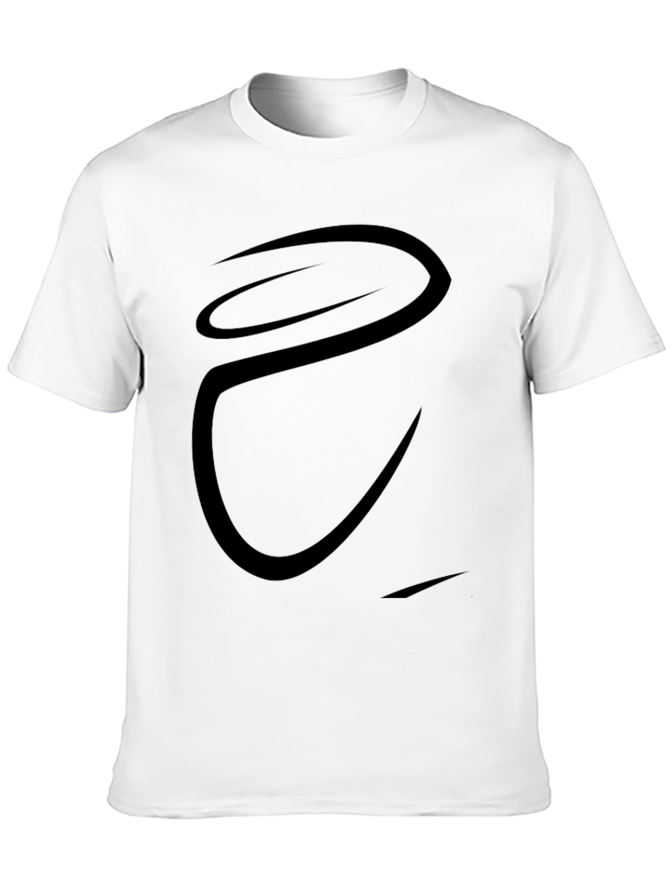 Stylish Black Curved Graphic Tee for Men