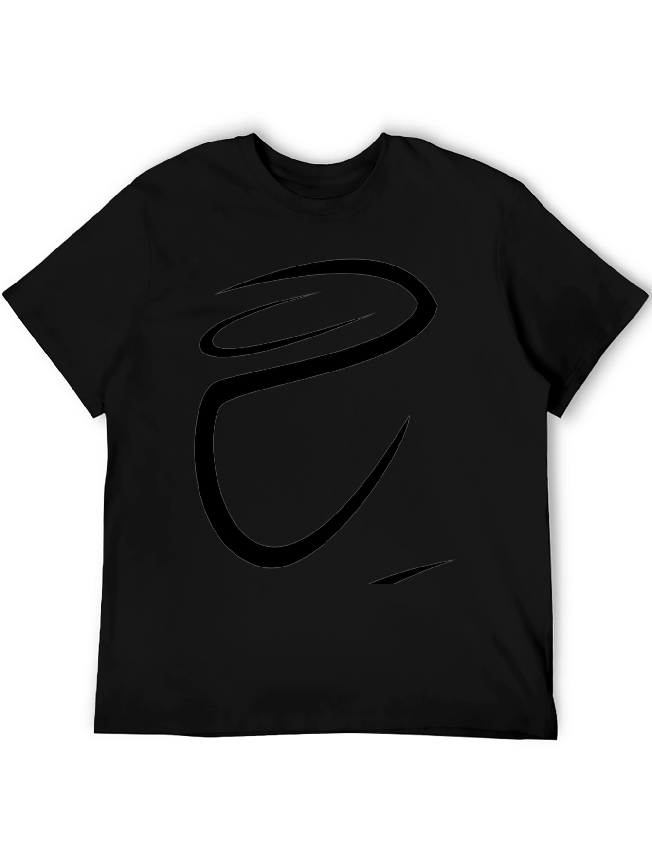 Stylish Black Curved Graphic Tee for Men