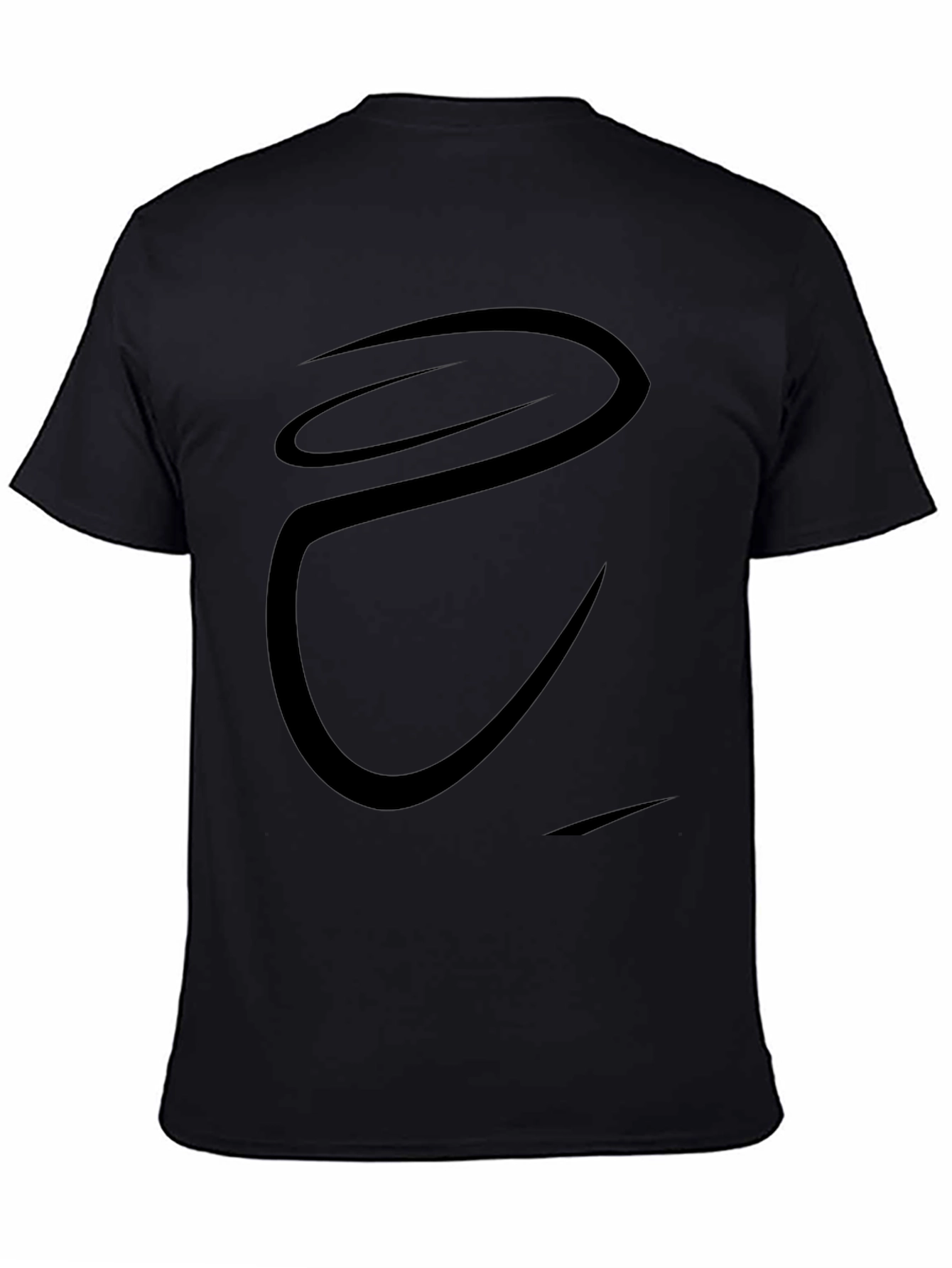 Stylish Black Curved Graphic Tee for Men